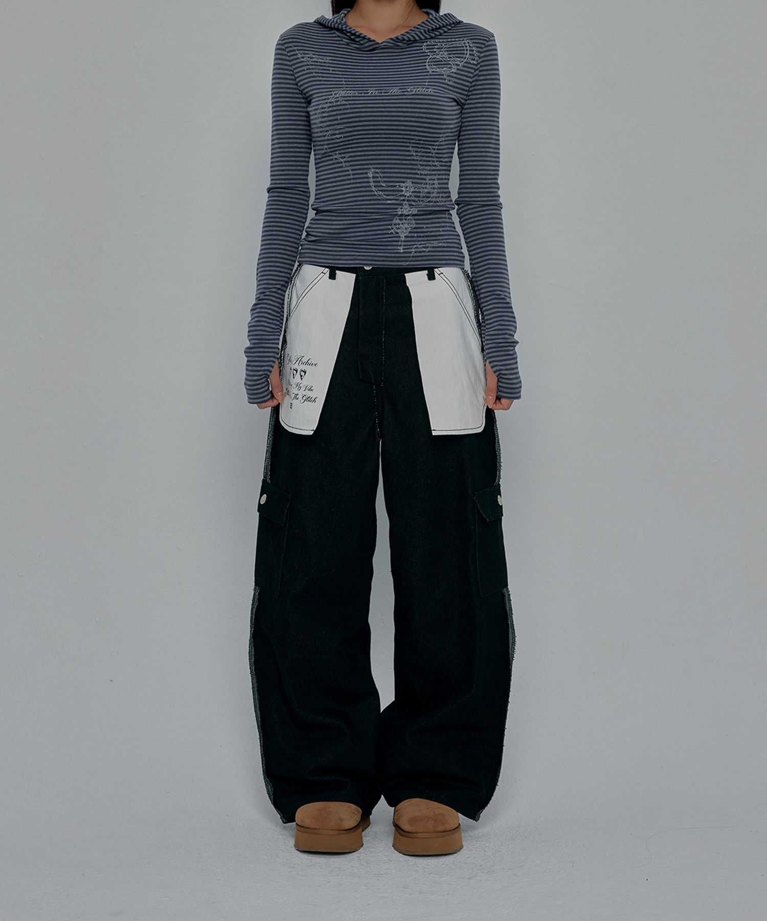 GILAARCHIVE 反車線工裝褲 GL25FABT01BK