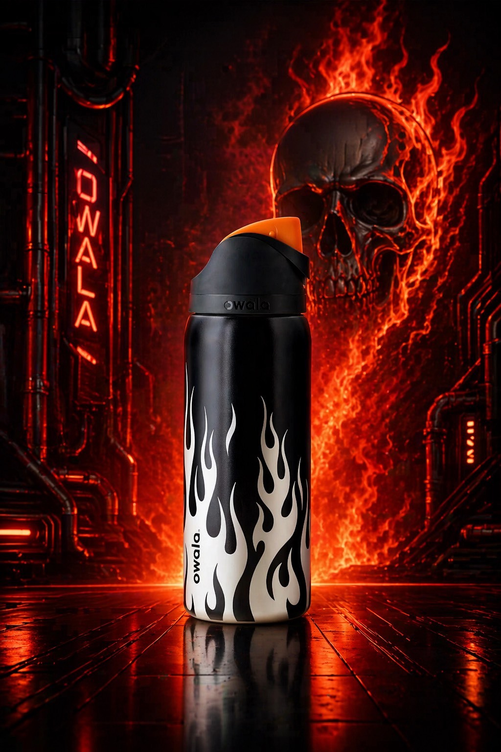 <國外限定> Owala x UO 限量 聯名款 黑銀 火焰 水壺 吸管杯 手柄提把 保溫杯 32 oz / 945ml