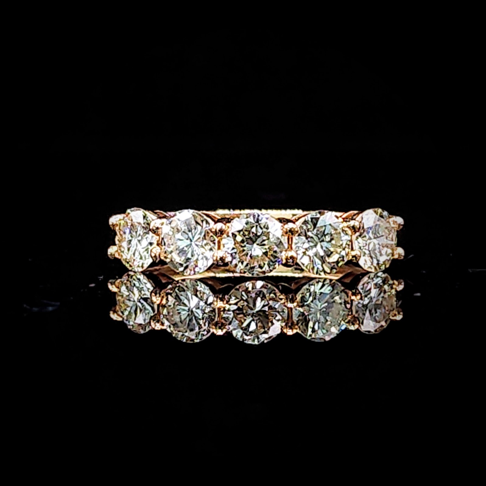 全新18K玫瑰金1卡20份鑽石戒指