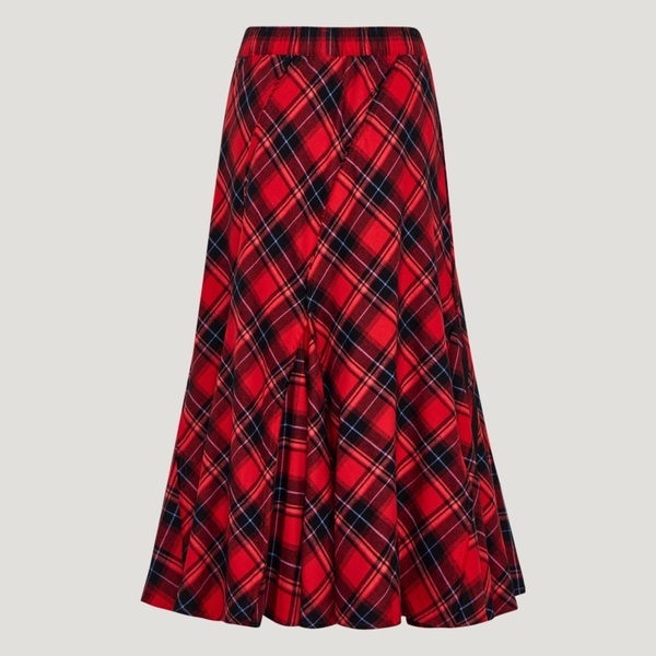 Adidas 愛迪達 Vday Skirt KT6382 女 格紋長裙 紅 純棉 垂墜感