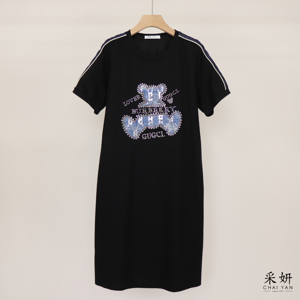 水鑽亮片小熊洋裝