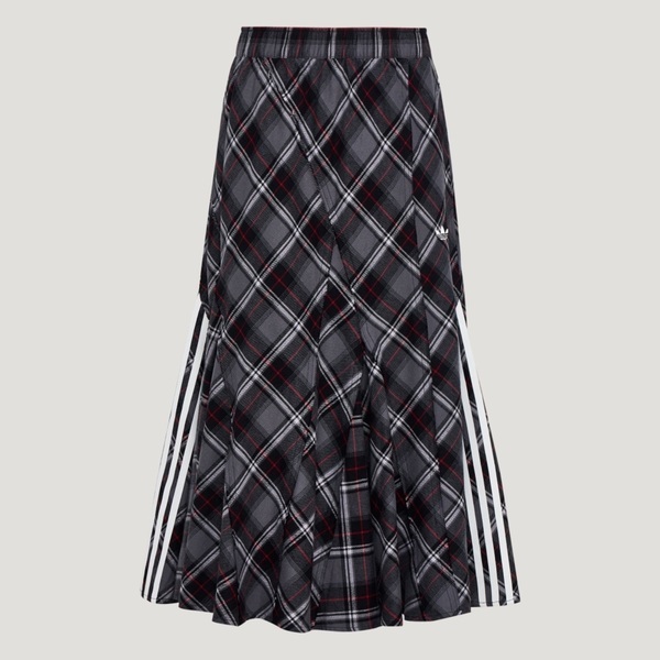 Adidas 愛迪達 Vday Skirt KT6381 女 格紋長裙 黑 純棉 垂墜感