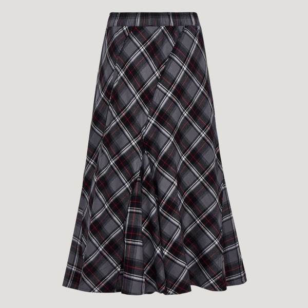 Adidas 愛迪達 Vday Skirt KT6381 女 格紋長裙 黑 純棉 垂墜感