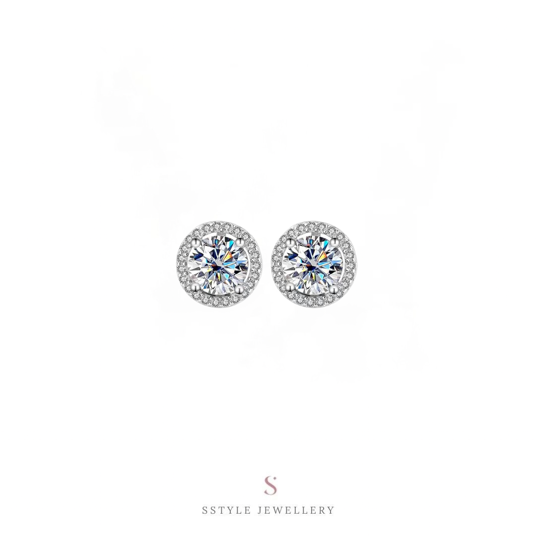 Bella moissanite earrings