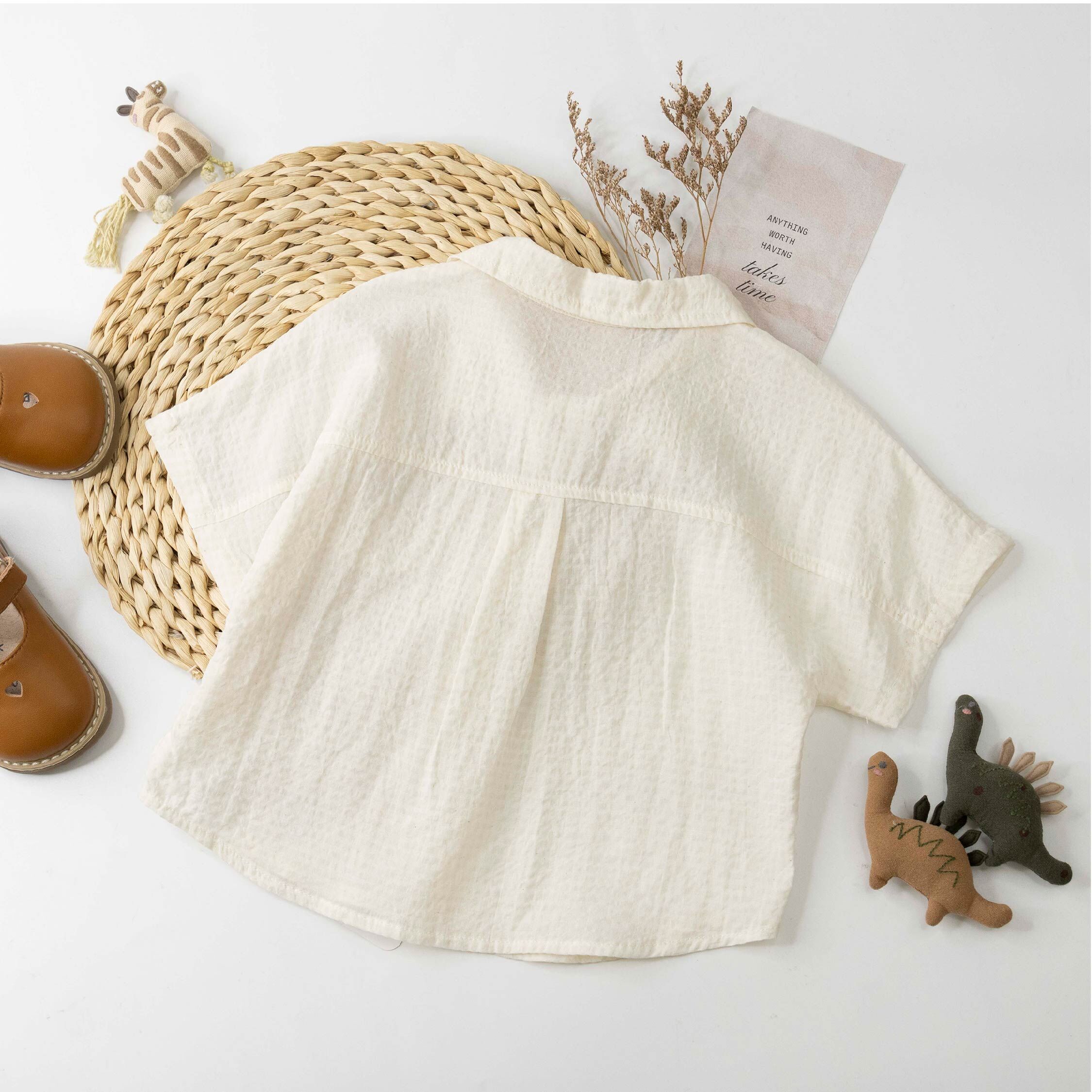 童趣狗狗剪影刺繡襯衫/上衣 (H60086)