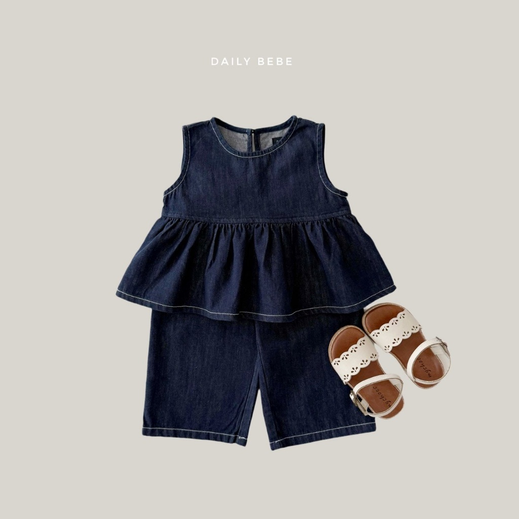 正韓夏Daily Bebe 經典牛仔原色套裝