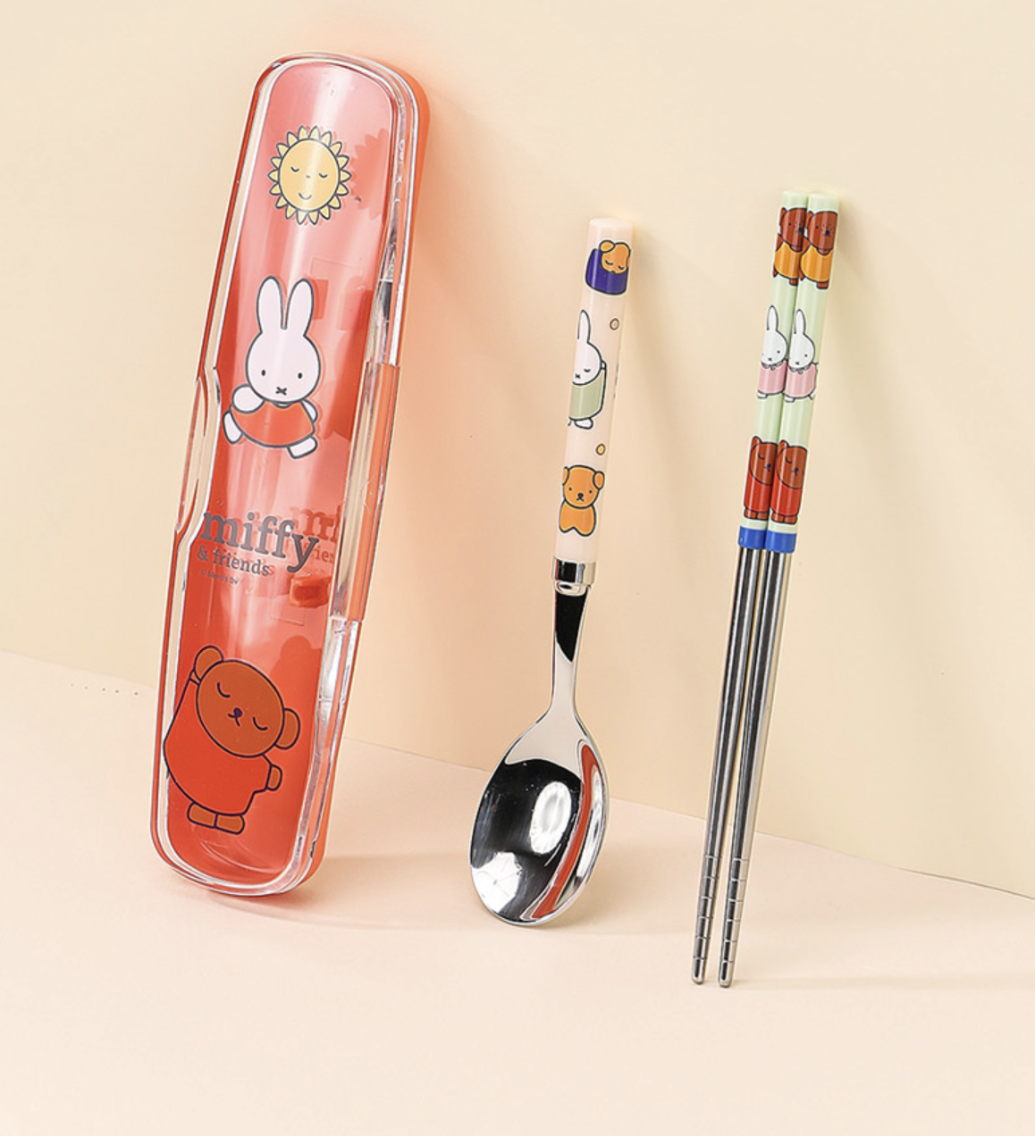 韓國製 Miffy 不鏽鋼餐具連盒