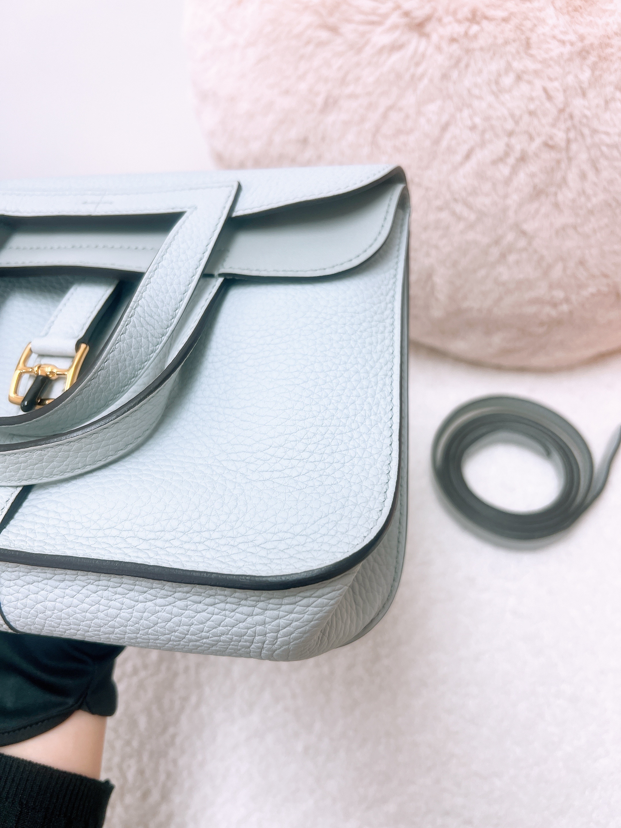 Hermes halzan 25 (bleu pale/ GHW/ stamp b)