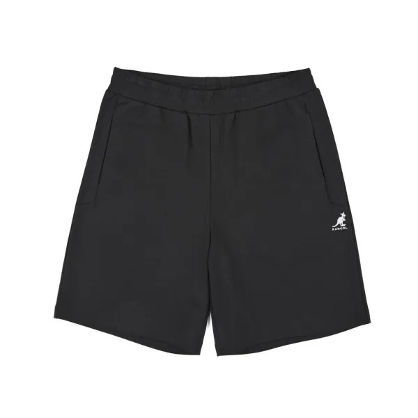【Kangol】中性休閒經典短褲｜彈性混紡 舒適百搭-黑色