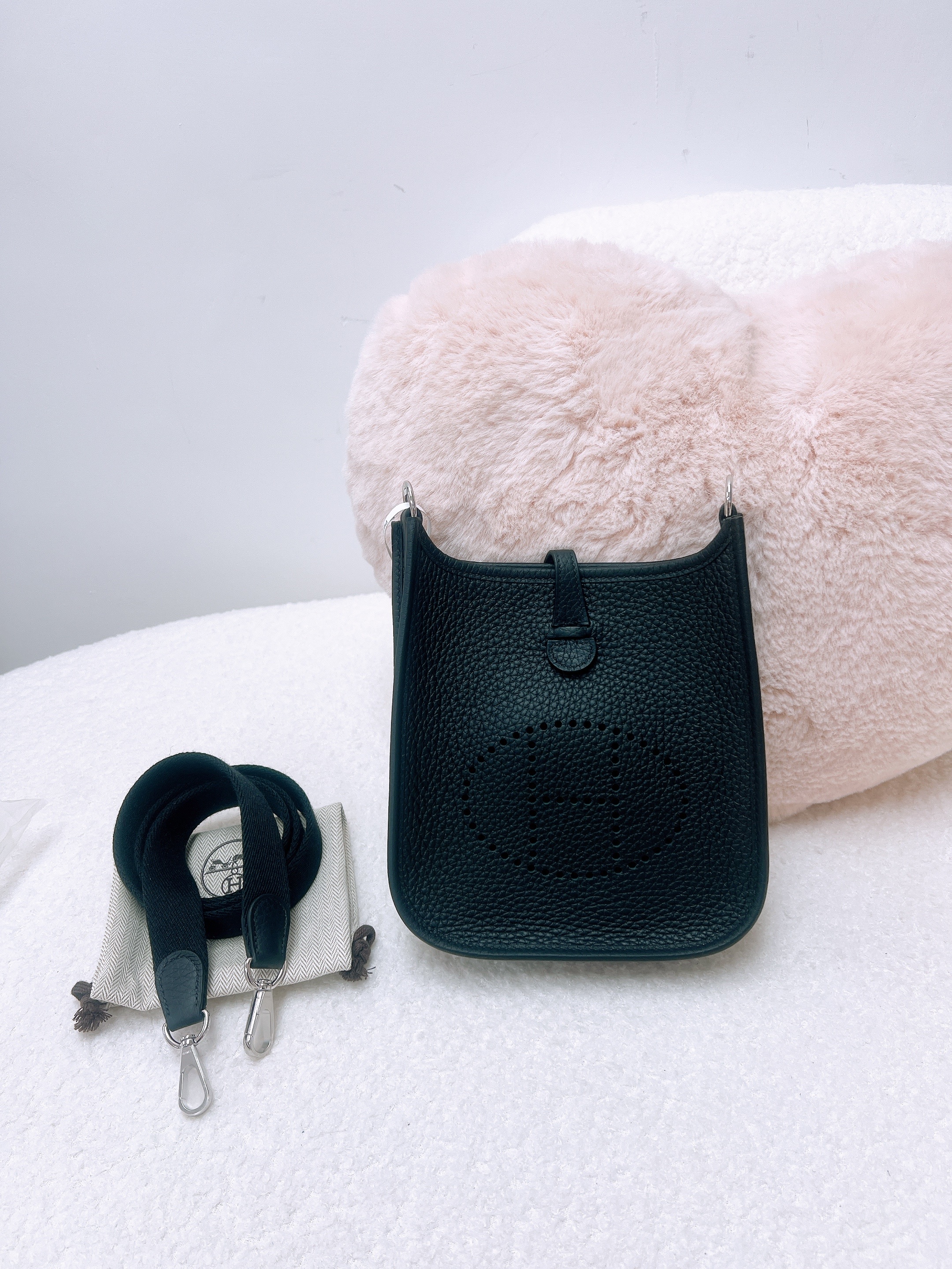 *Brand New* Hermes mini evelyne (black PHW/ stamp G)