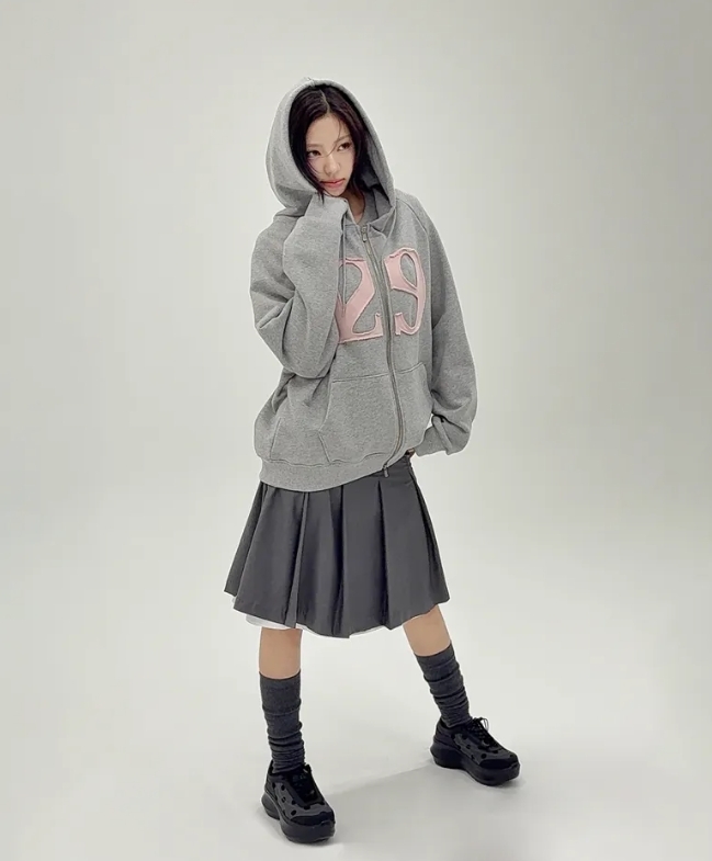 （預購）ILLIGO 129 貼布Logo 無刷毛 雙拉鍊連帽外套 6色