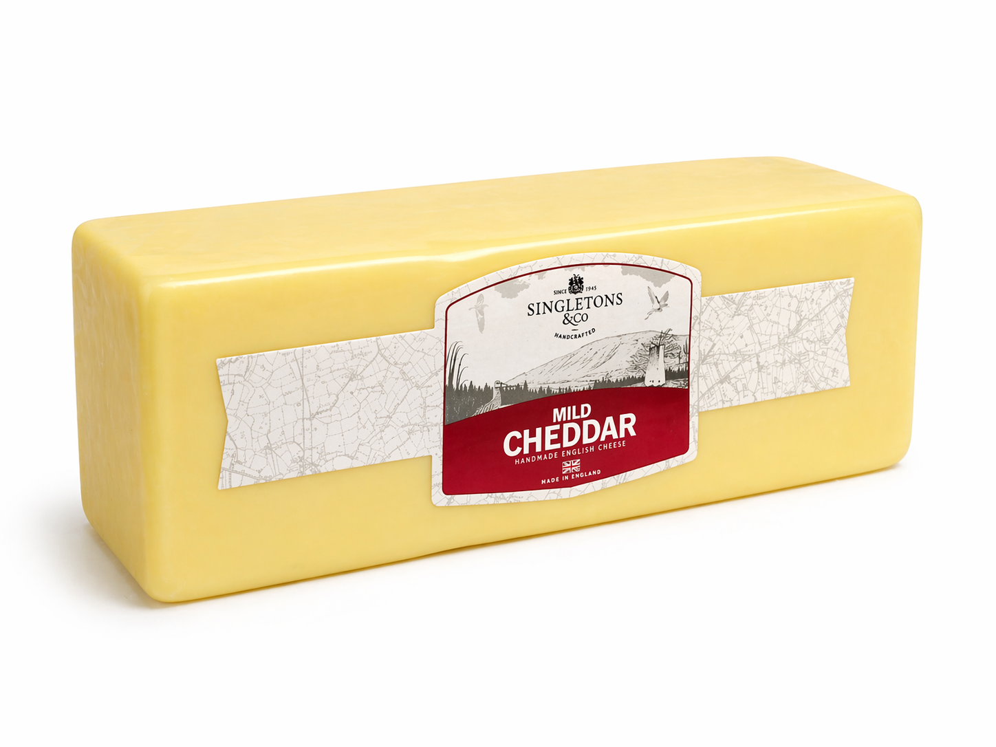 英國 Singletons h 淡味白車打芝士 UK Singletons  Mild White Cheddar  2.2-2.7千克/ 件 (冷凍 0-4°C)