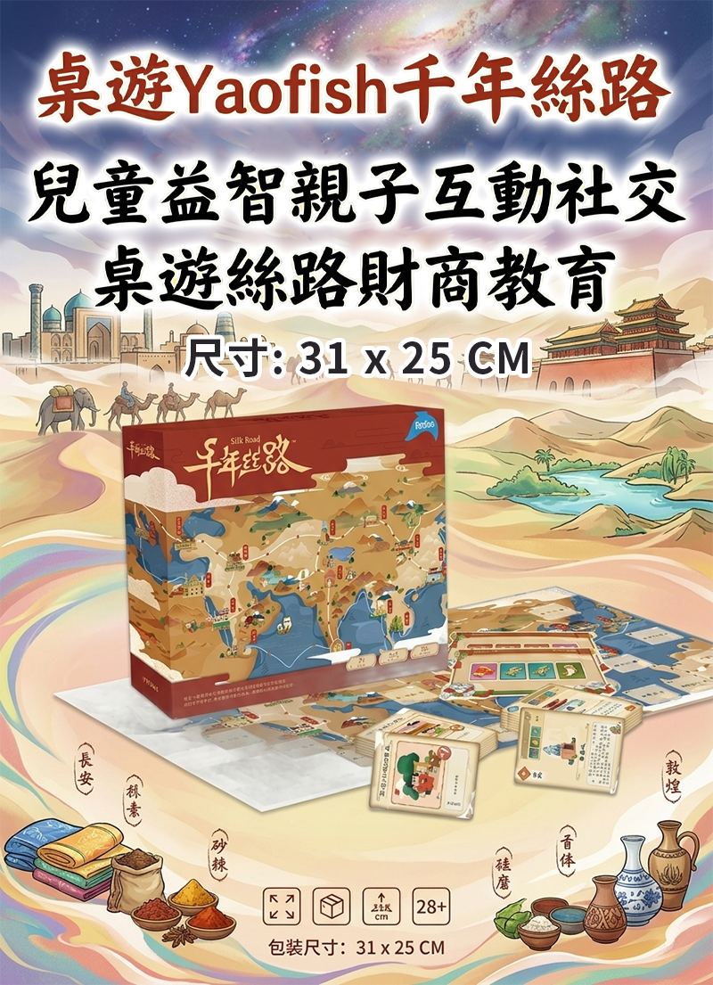桌遊Yaofish千年絲路兒童益智親子互動社交桌遊絲路財商教育 PF2604
