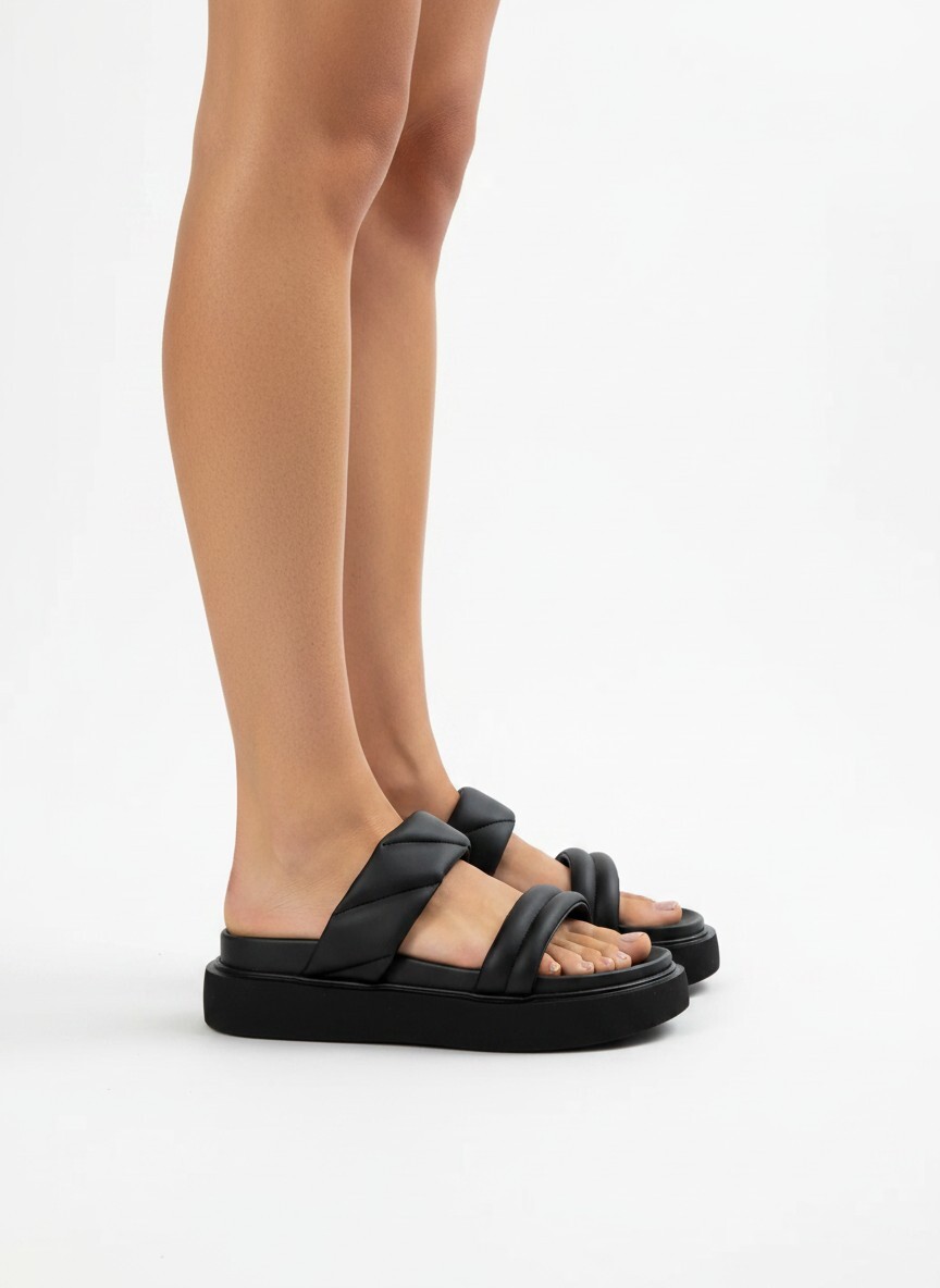 Tamsui 澎澎條帶增高涼鞋