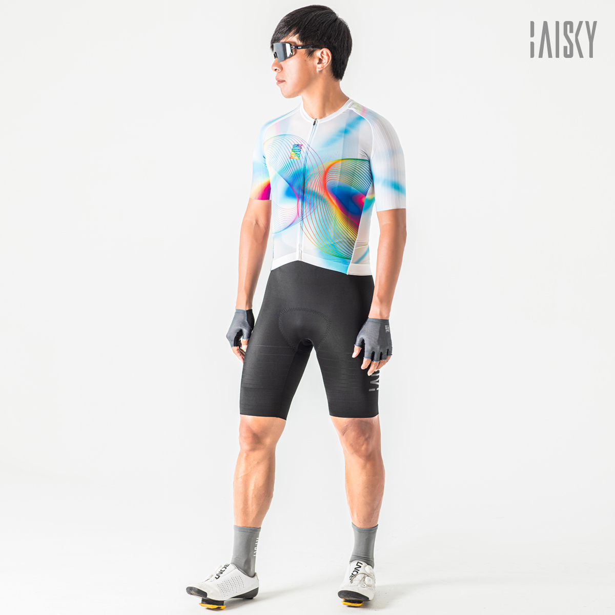 男女共版空力短車衣 光纖 白