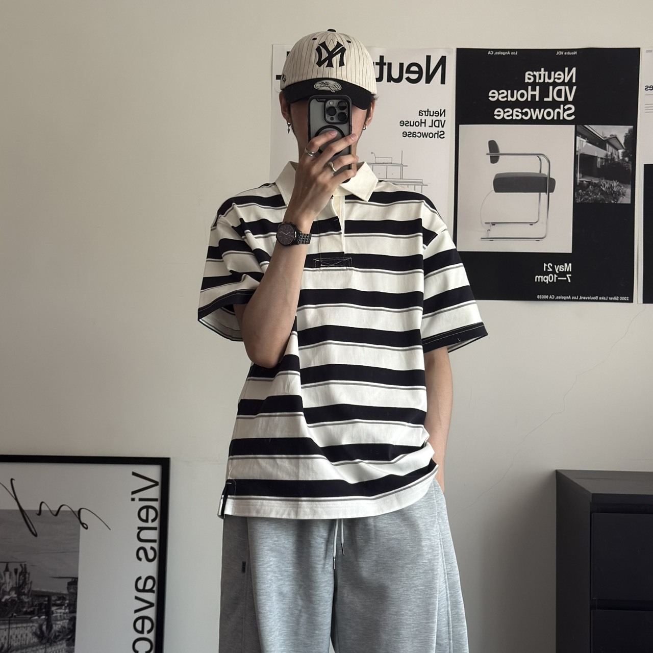 （現貨）韓牌 LEE 貼布logo 條紋 polo領 短T LE2602ST34