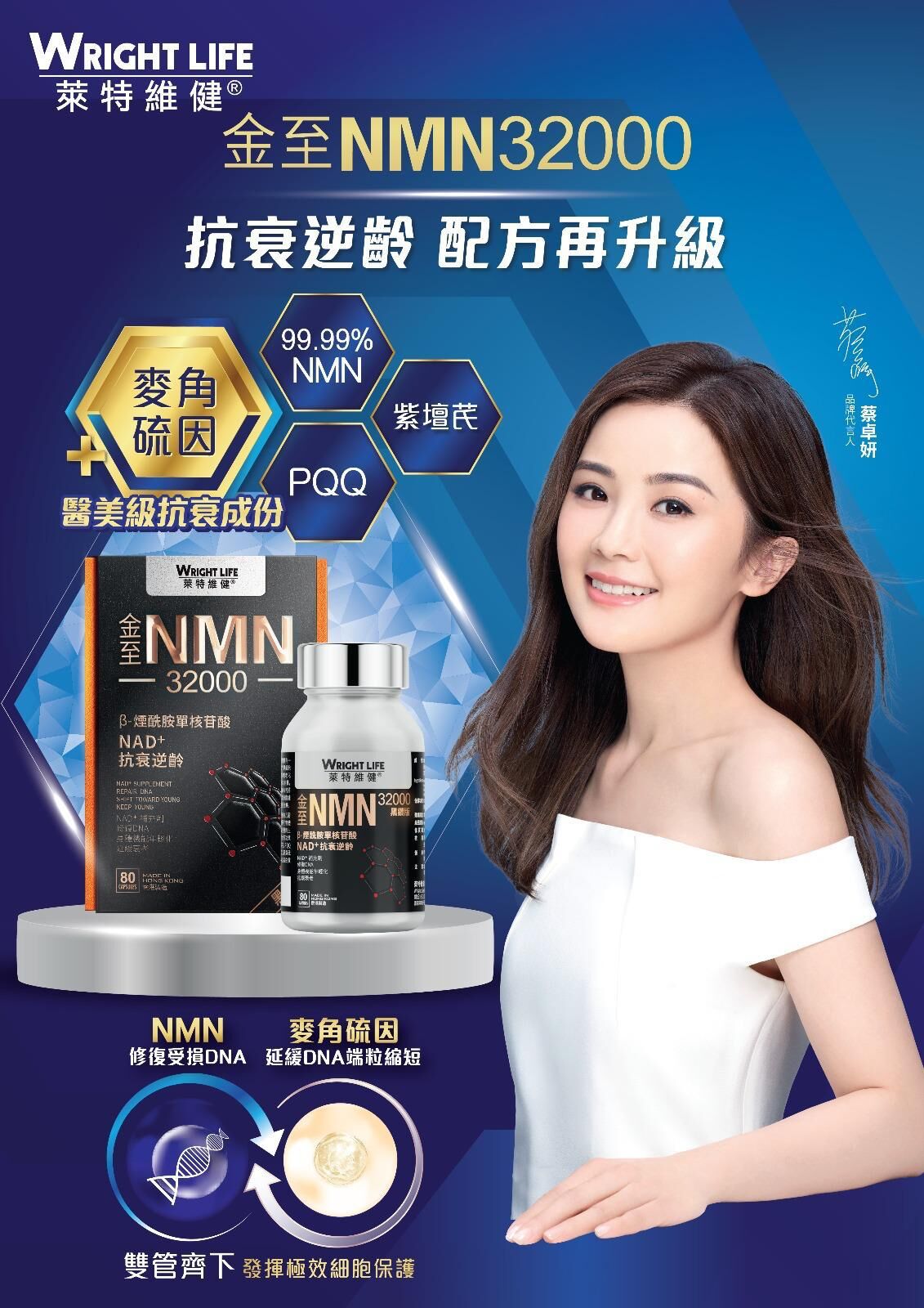 0424WL01-WRIGHTLIFE-SUP-金至NMN32000 (黑鑽版) 80粒 [3件平均$948/件 再送維他命C (1盒)] [6件平均$898/件 再送維他命C (2盒)] (A1)