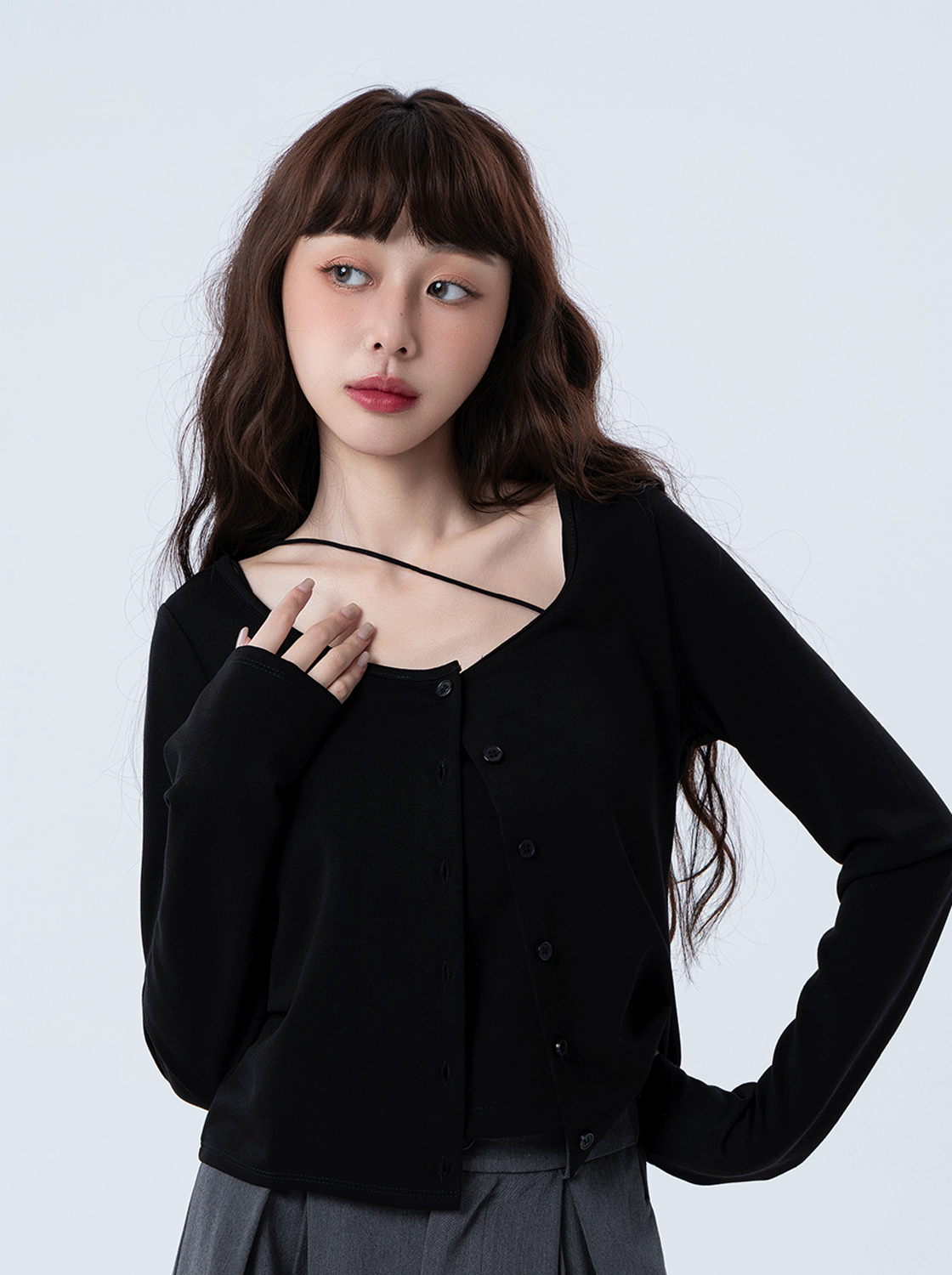 【期間限定】簡約細肩BRA背心外罩兩件組