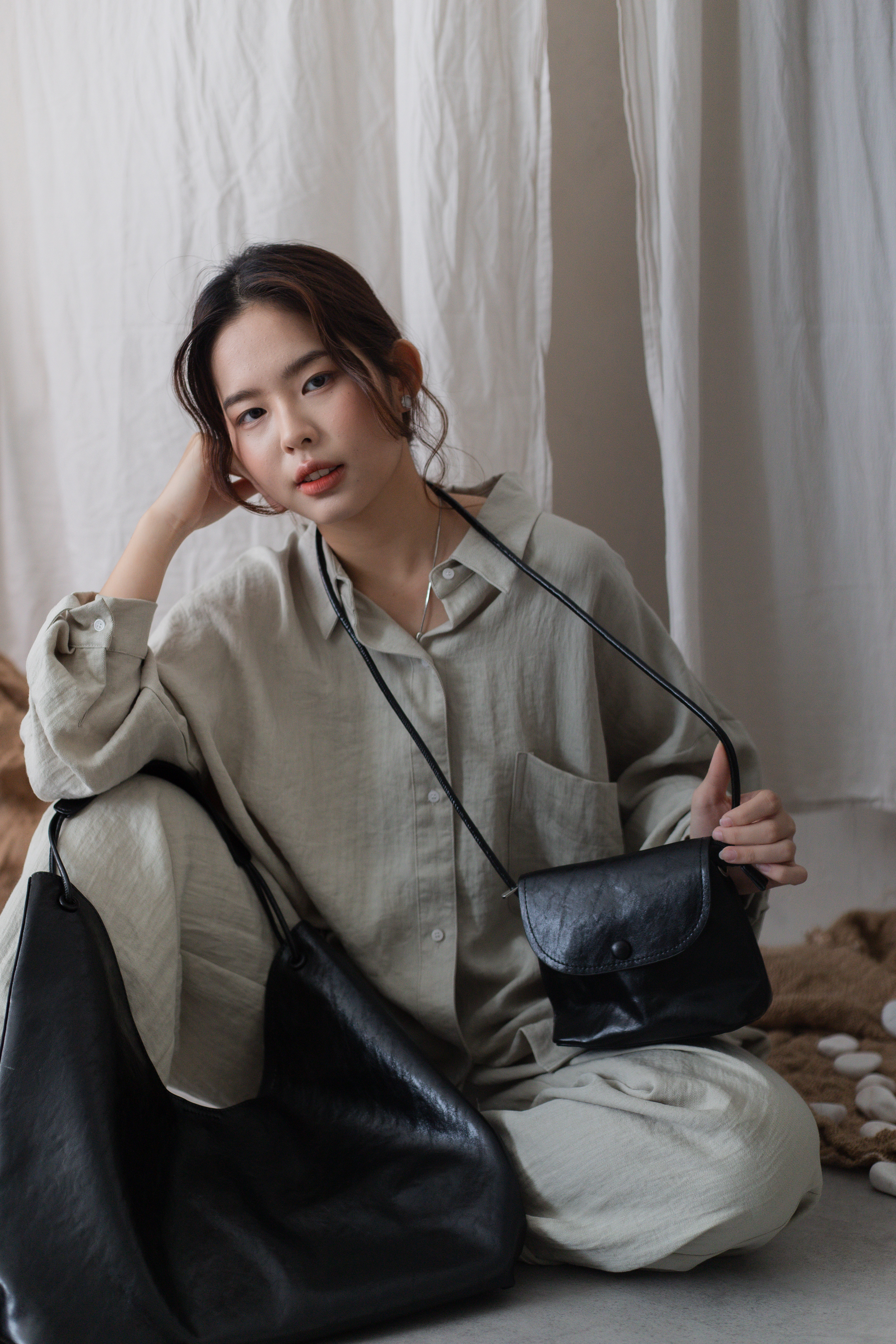 Soobin Tote Bag (2pcs) Black -D141BLK