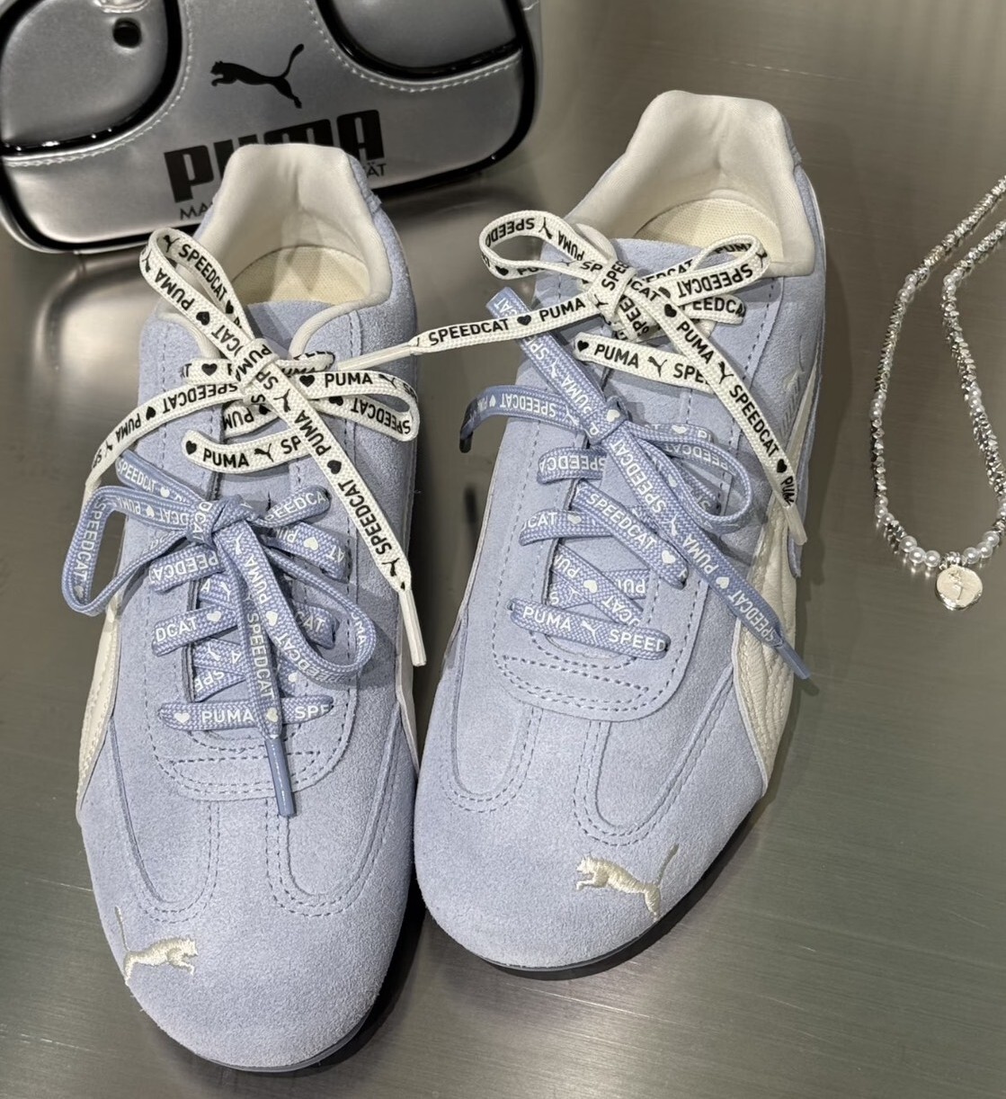 PUMA 休閒鞋 SPEEDCAT 寶寶藍 雙鞋帶 麂皮 賽車鞋 女 40813002