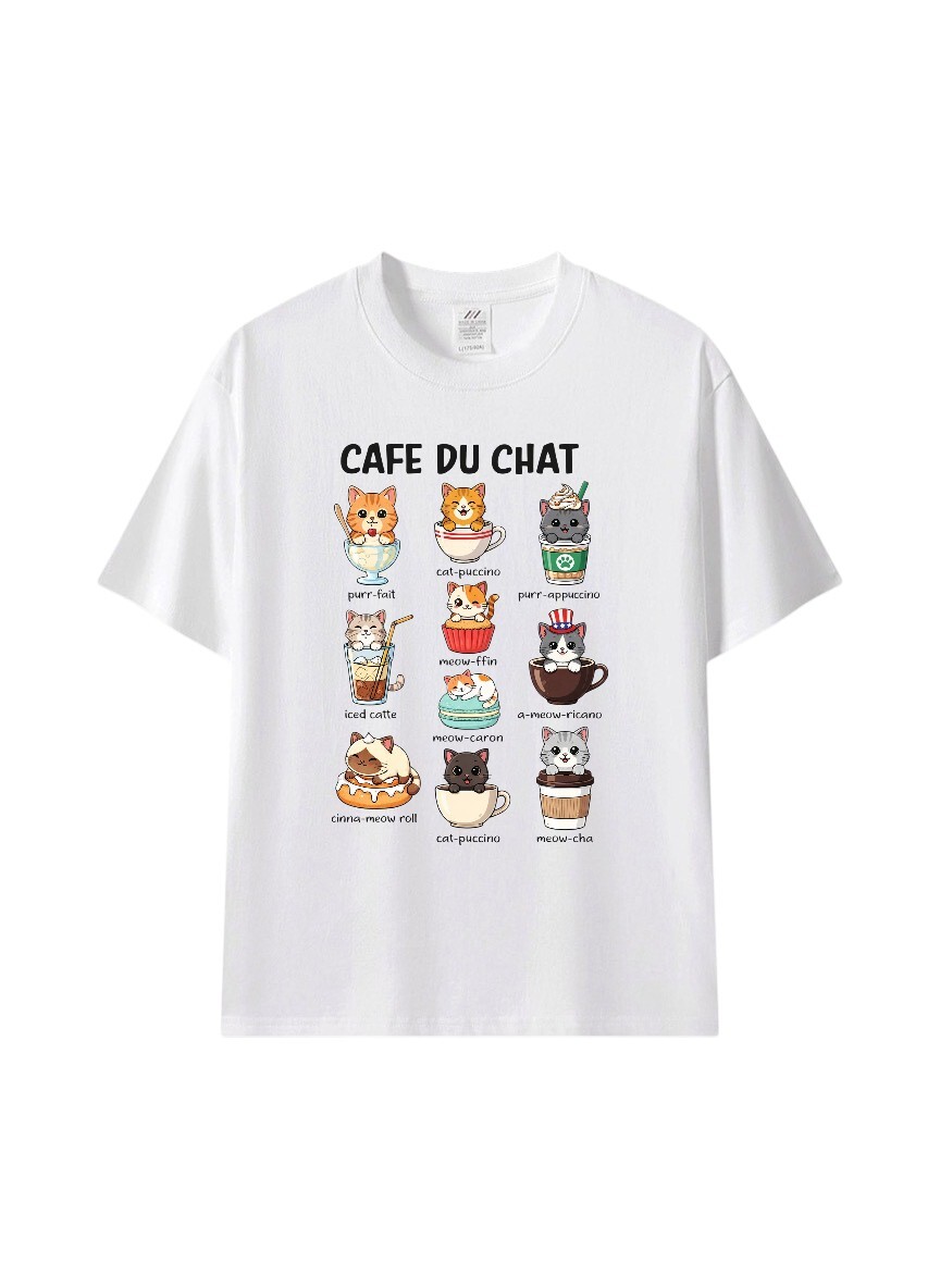 🐱 CAFE DU CHAT｜貓咪咖啡館插畫T