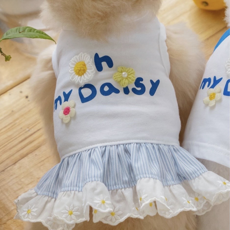 Oh My Daisy OPS｜雛菊藍白裙擺洋裝  It’s