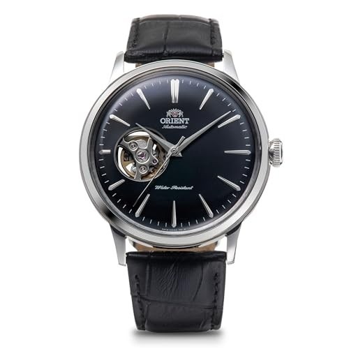 Orient 東方 Classic "Semi-Skeleton" analog Mechanical leather strap watch 黑色 RN-AG0007B , 藍色  RN-AG0008L 經典「半鏤空」機械錶