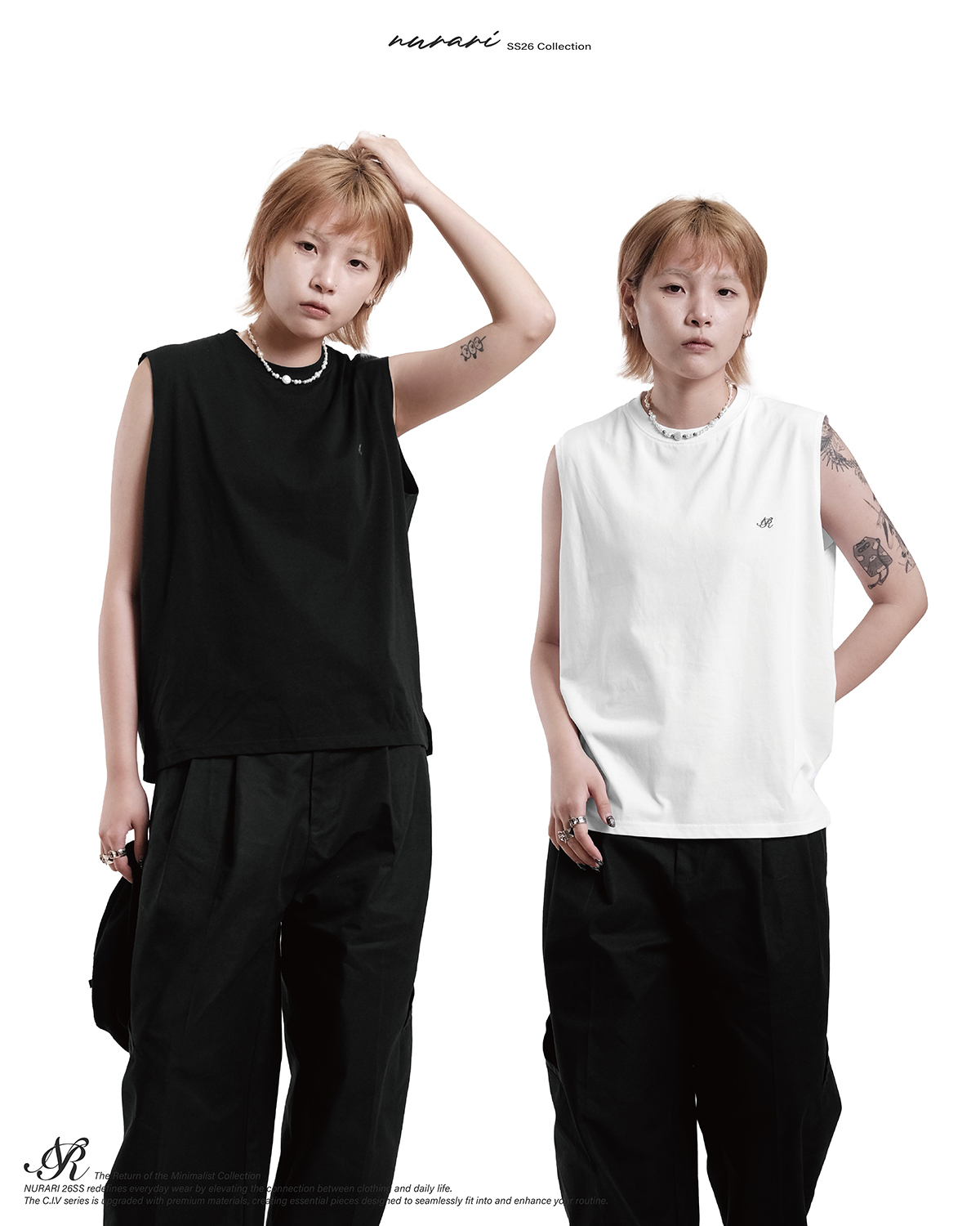 Nurari 涼感電繡寬肩背心｜Civ. NR Logo Tank Top（26SS）