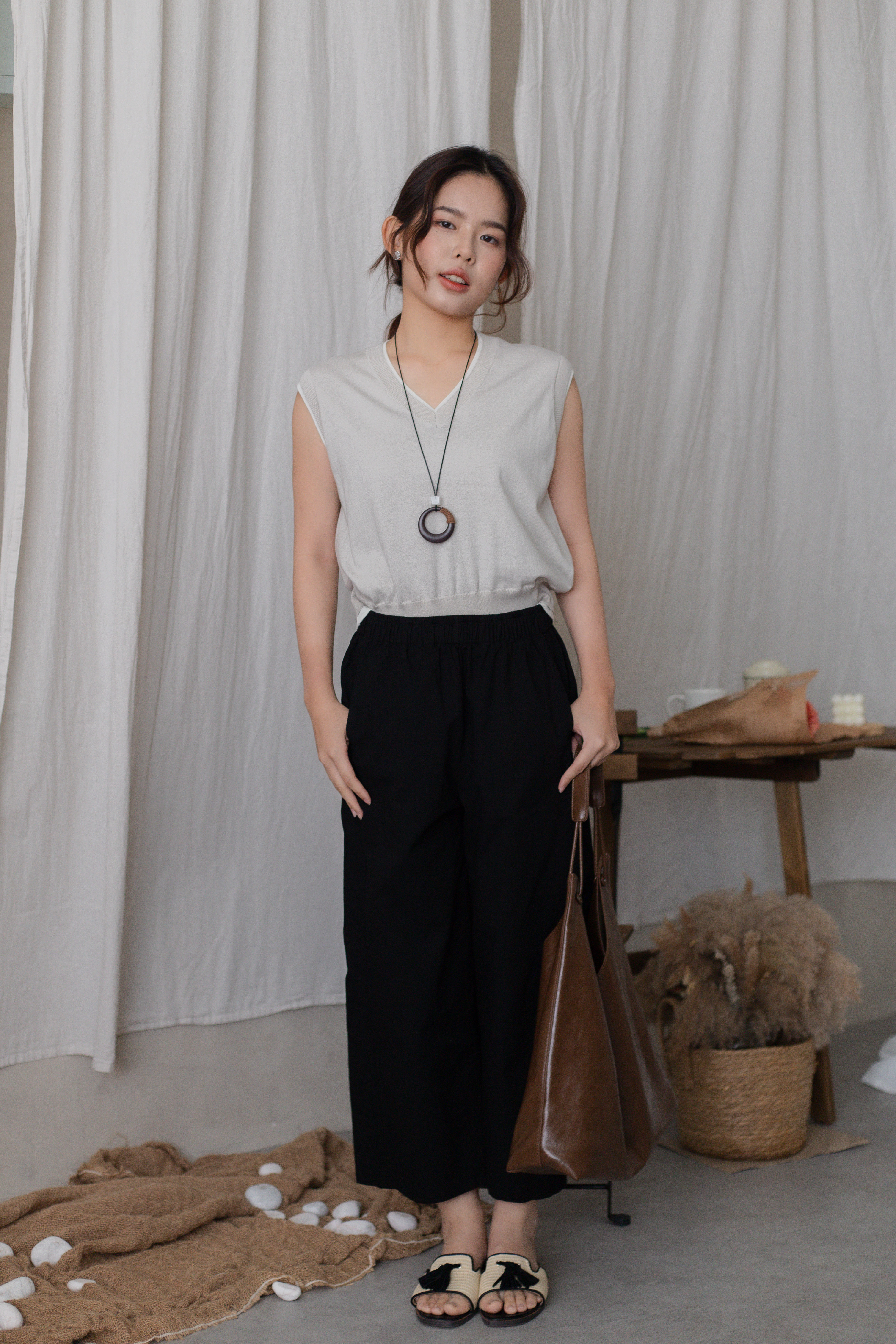 Hanna Linen Pant Black -2705PLBLK