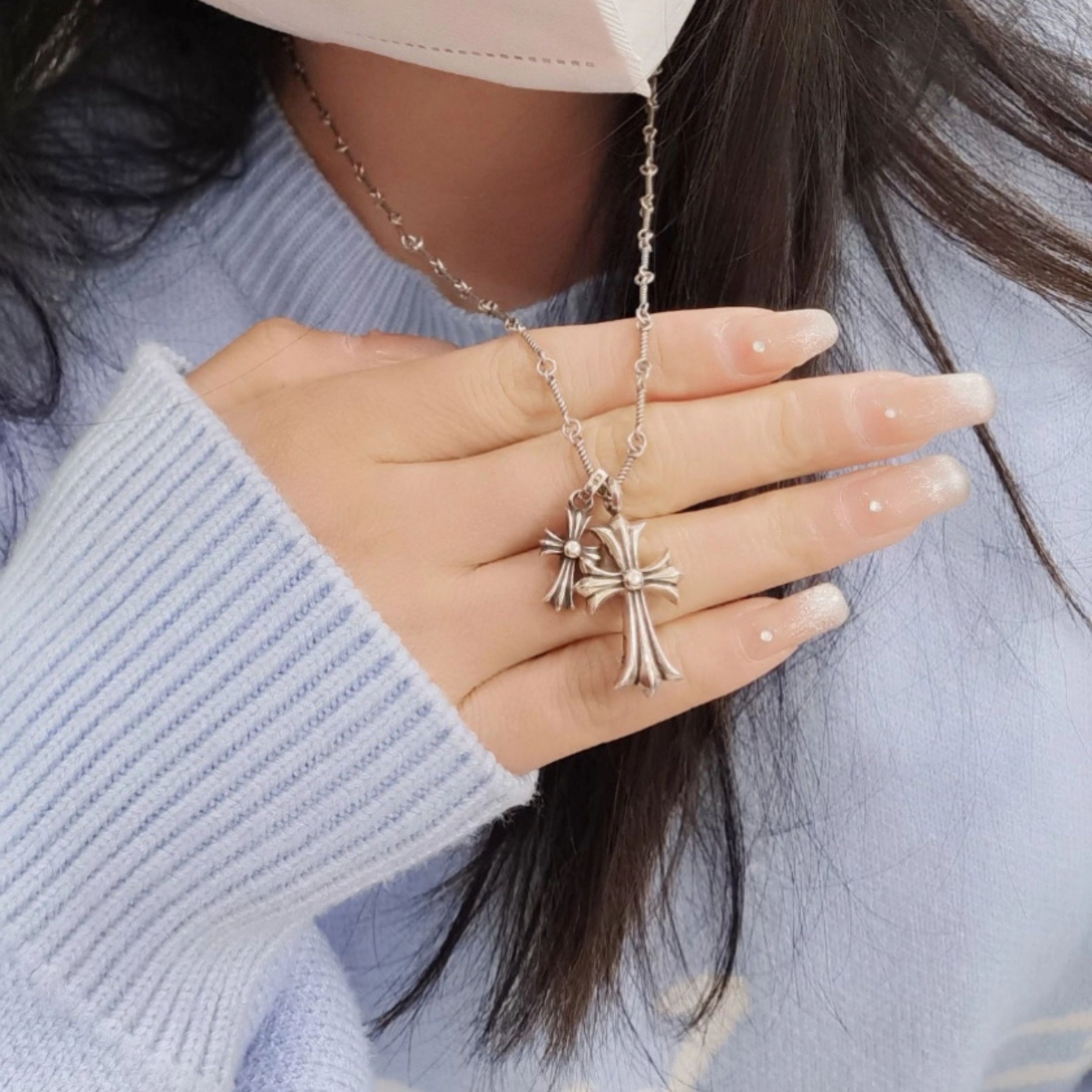 NICEDAY 代購 Chrome Hearts 克羅心 925銀 十字架 項鍊
