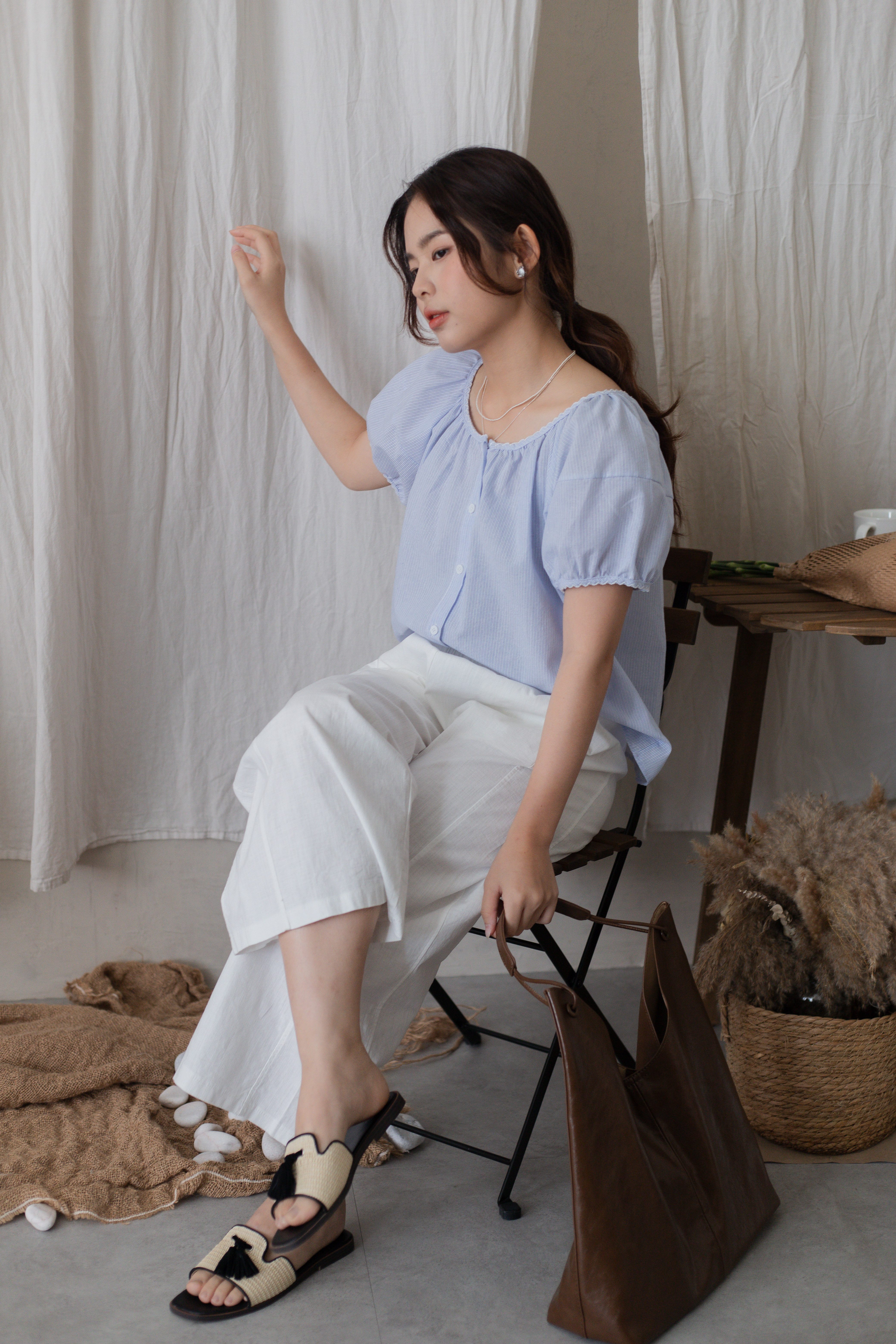 Hanna Linen Pant White -2705PLWHI