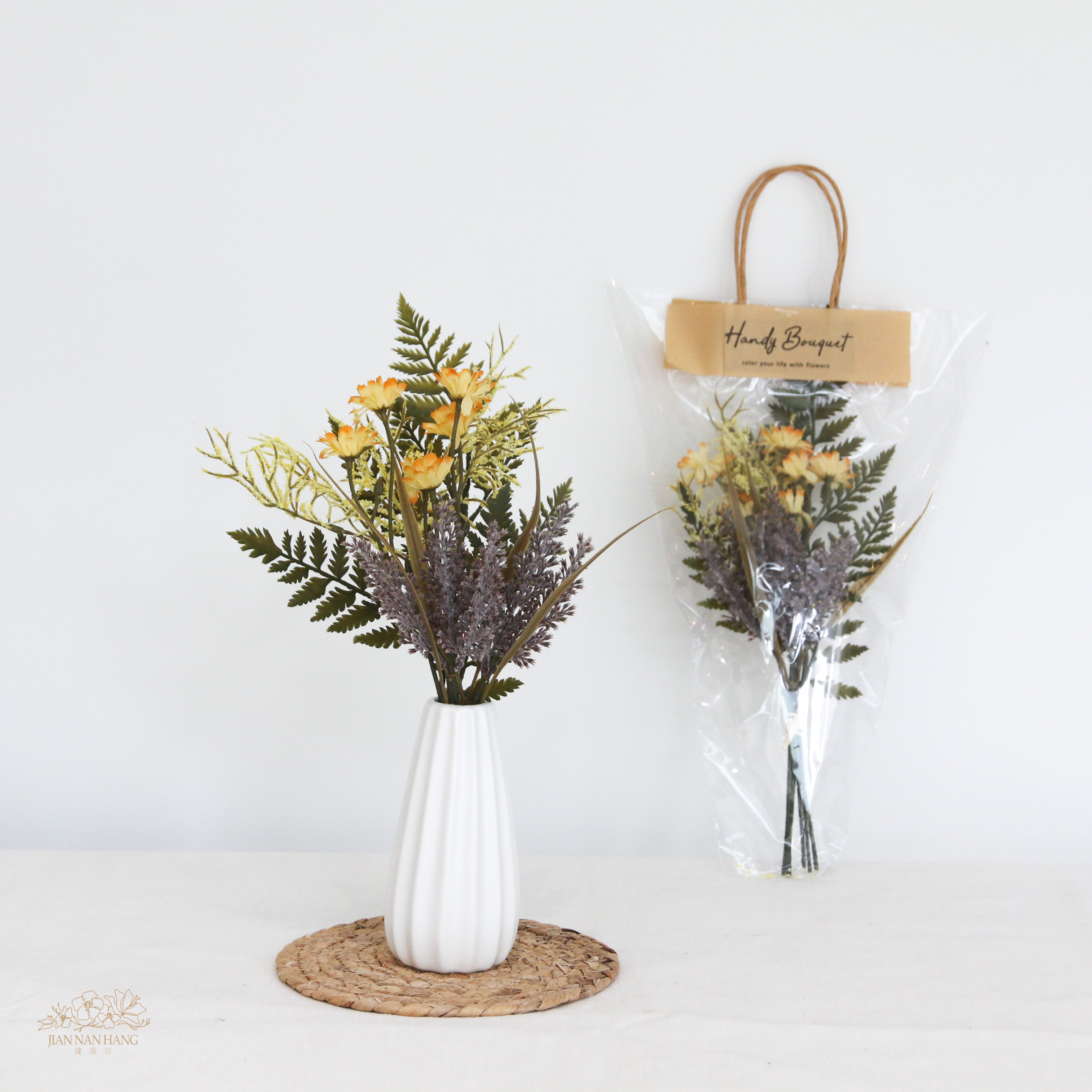 人造花 雛菊混和束 黃