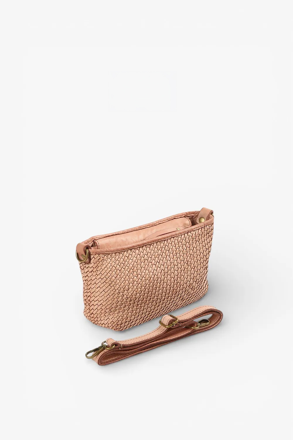 Piccolo 鞣革細編織小型肩包 粉紅