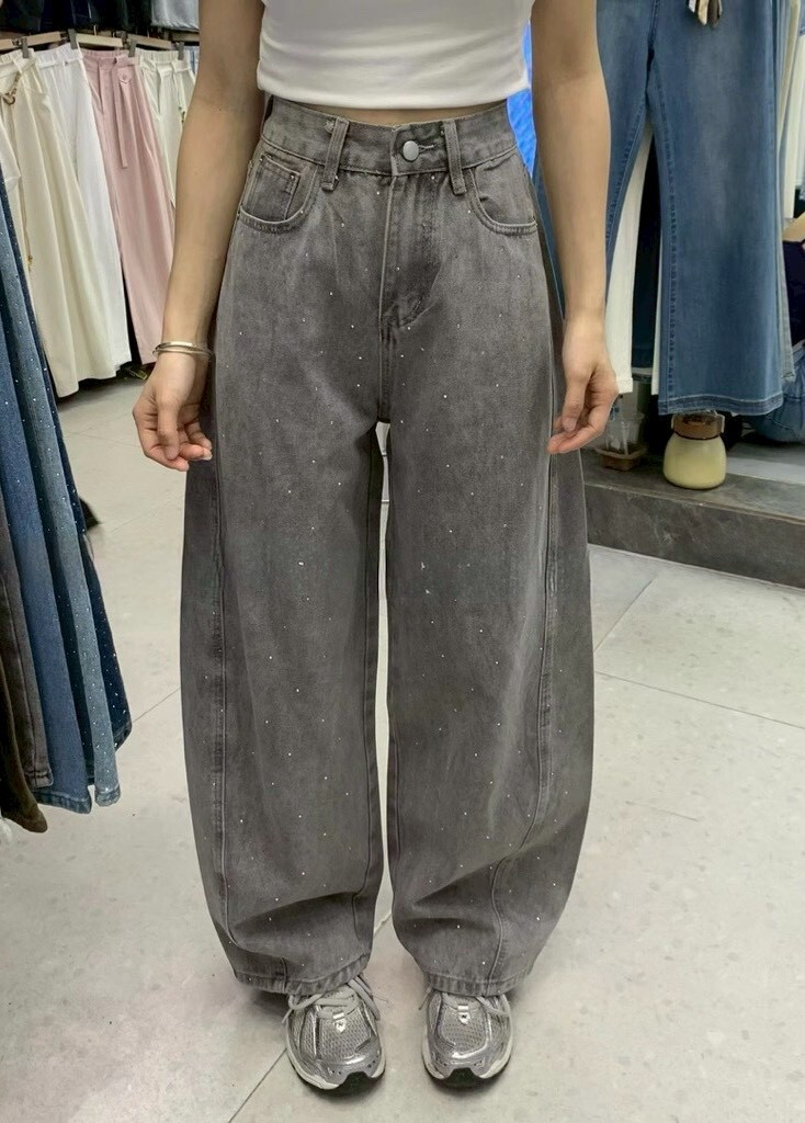 整件鑽鑽彎刀牛仔褲 9275