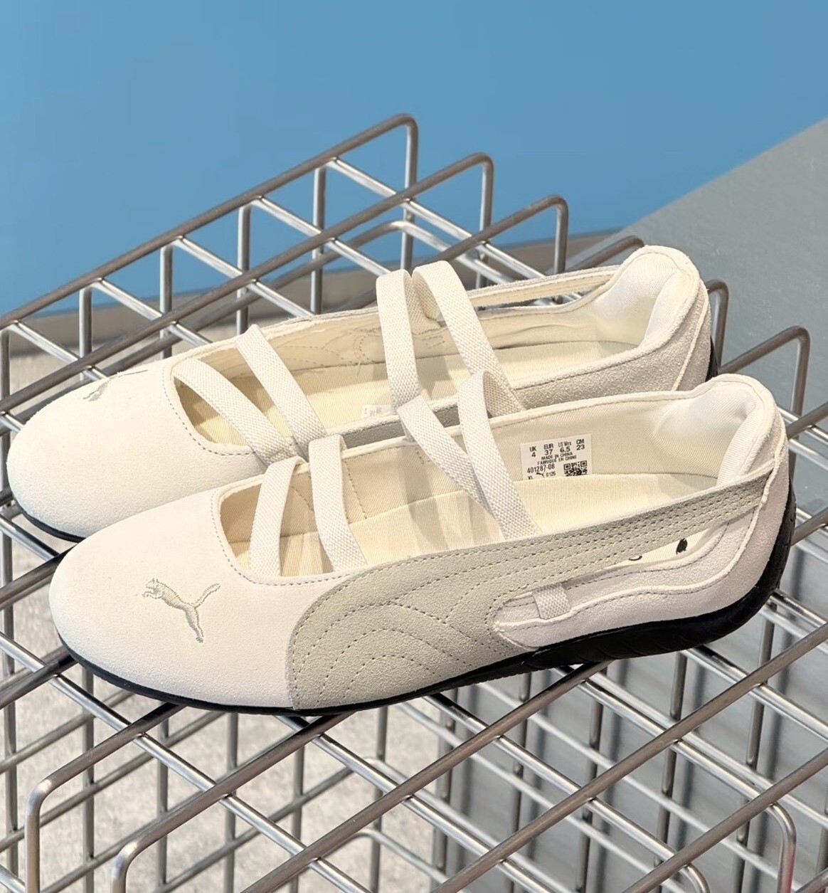 PUMA 休閒鞋 SPEEDCAT BALLET SD 米白卡其 麂皮 芭蕾舞鞋 女 40128708