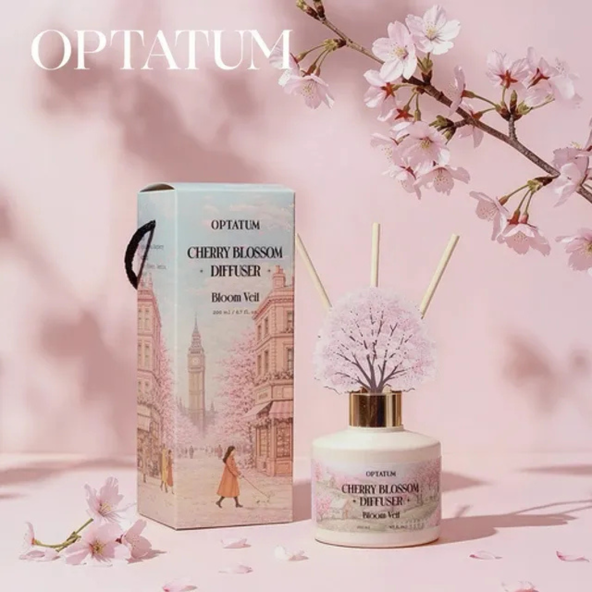 【 限量現貨 】Optatum 櫻花雪擴香禮盒#Bloom Veil 200ml 韓國