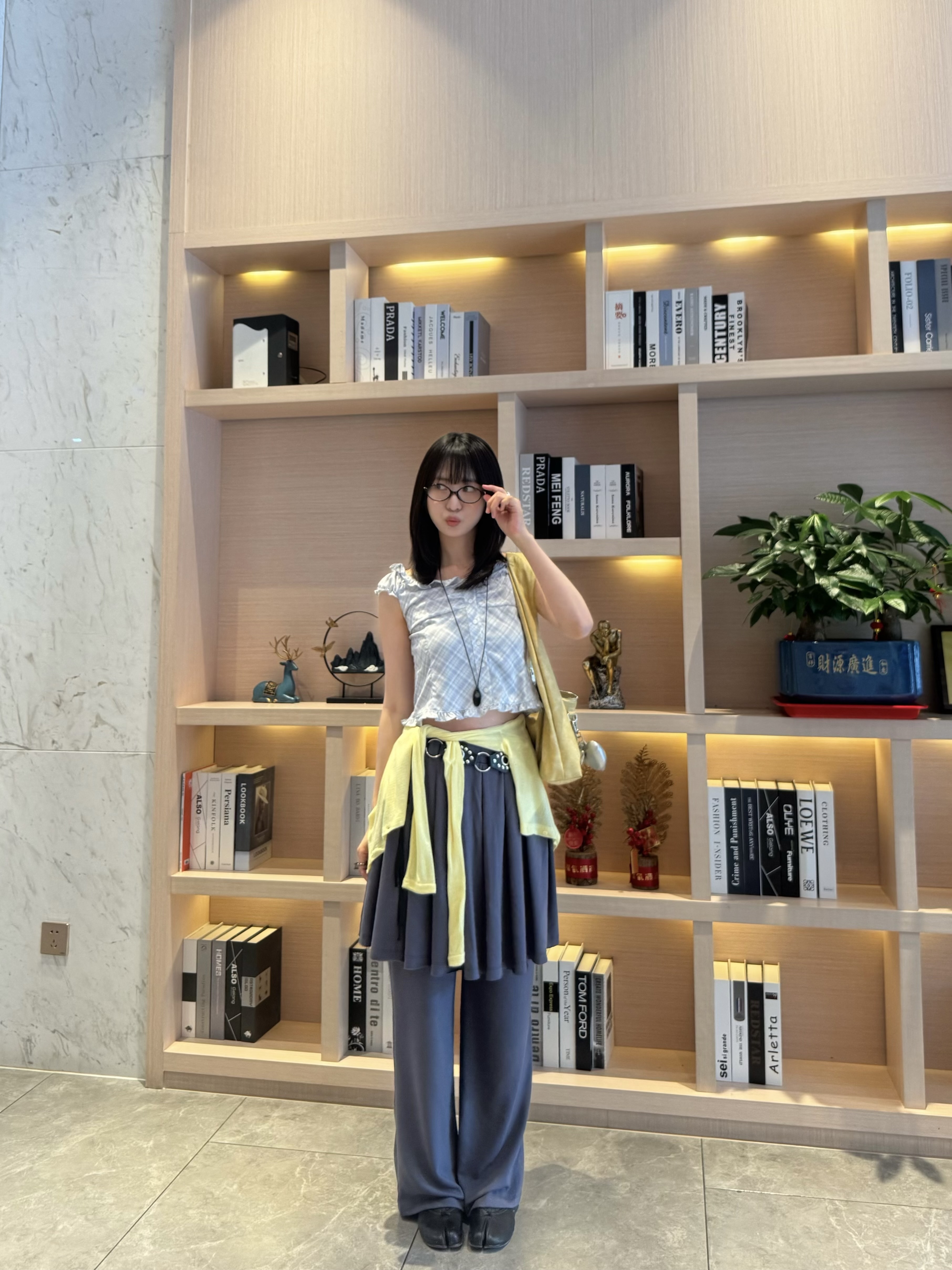 (訂購)超級舒服中長裙棉褲 P260422(深藍/黑)