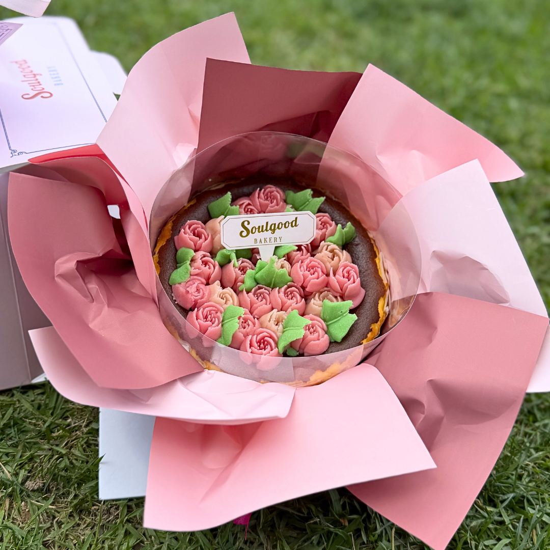 莓莓花束 巴斯克芝士蛋糕 氣球禮盒