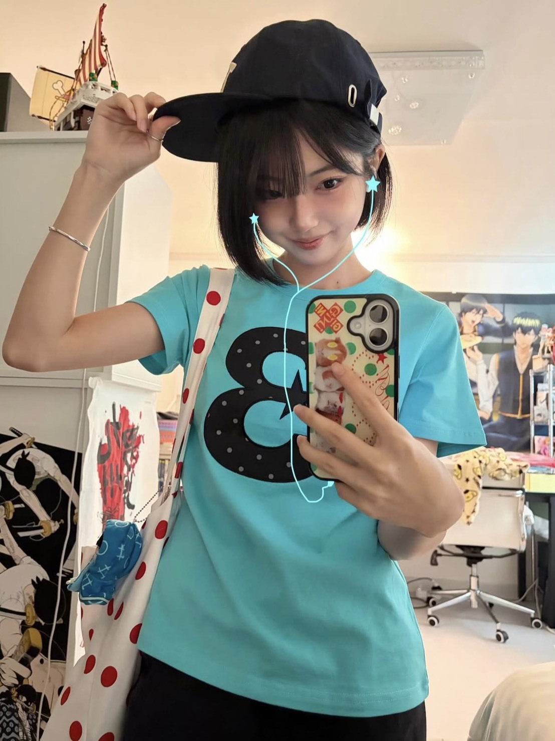 韓國 BAUF 數字3 圓點logo 修身短T 四色