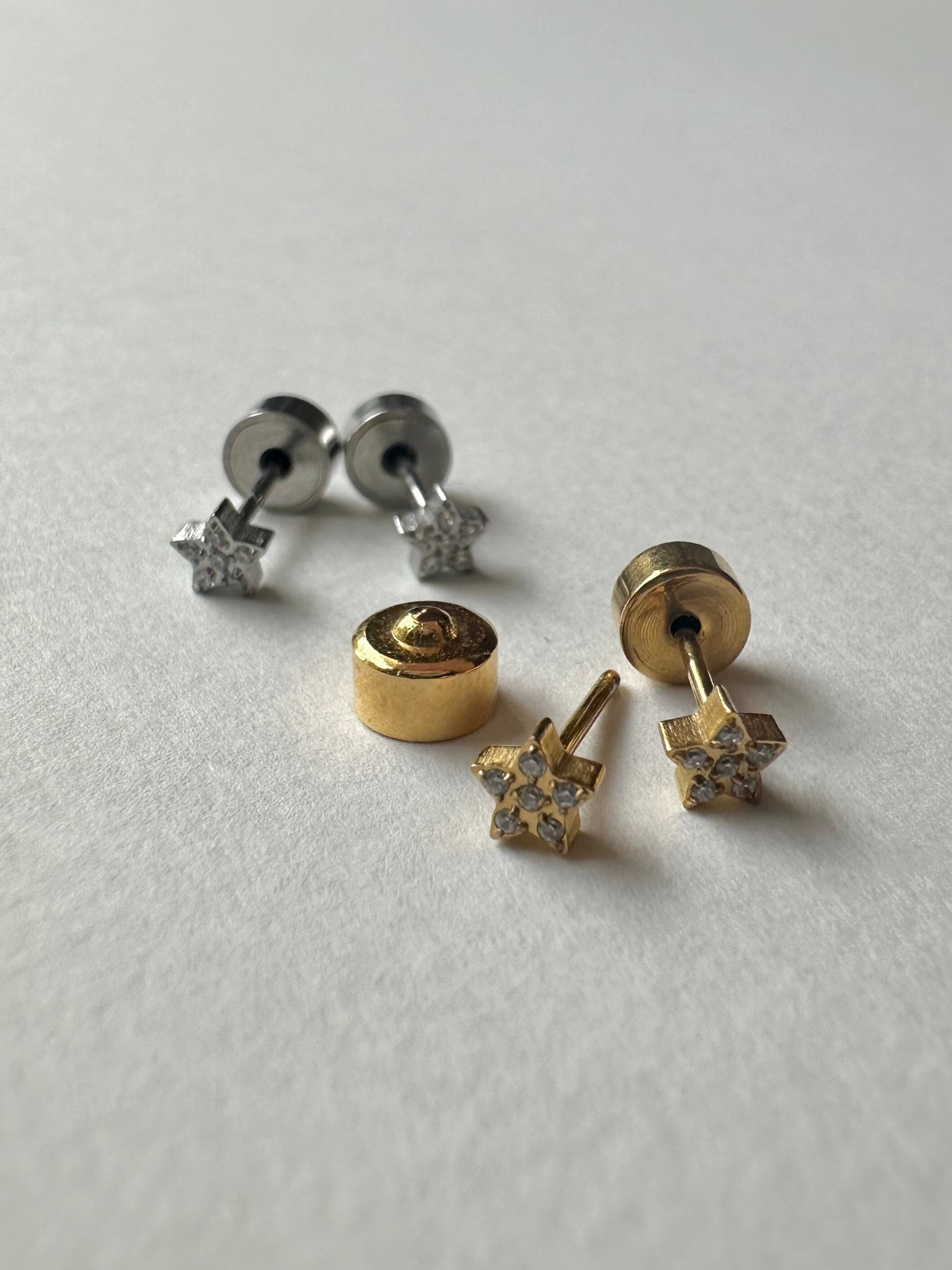 SS zircon tiny star pierce