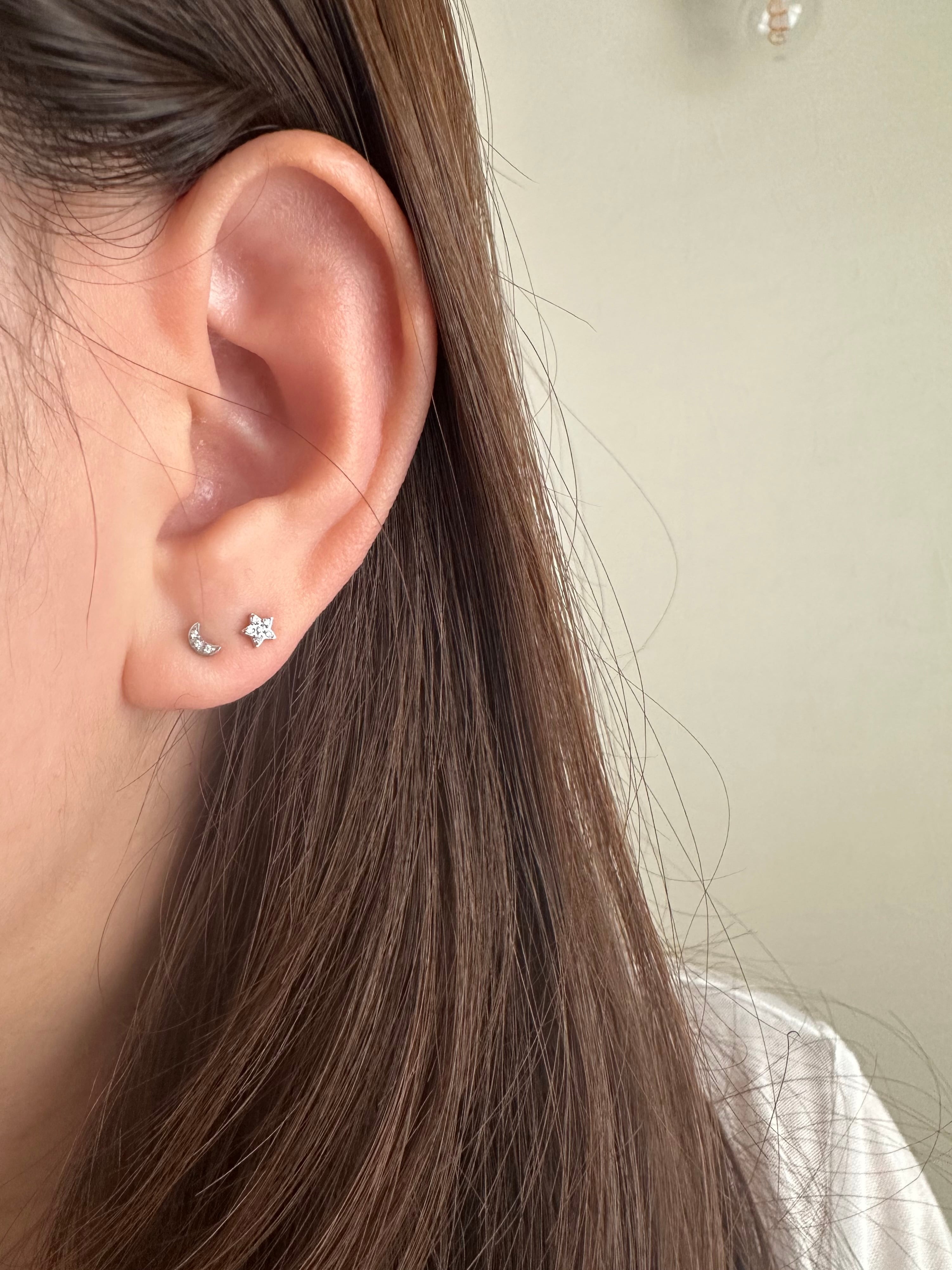 SS zircon tiny star pierce