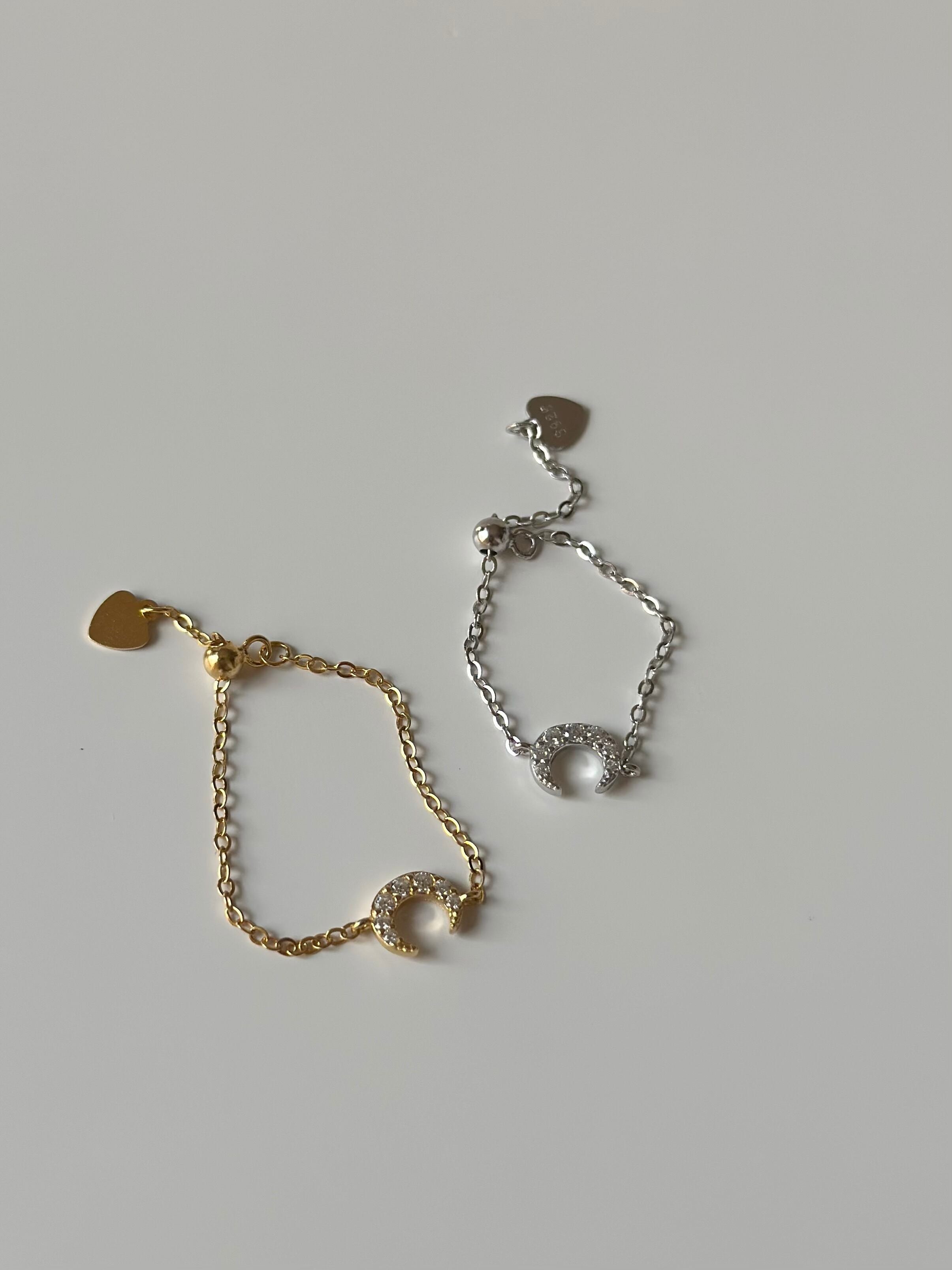 S925 moon chain ring