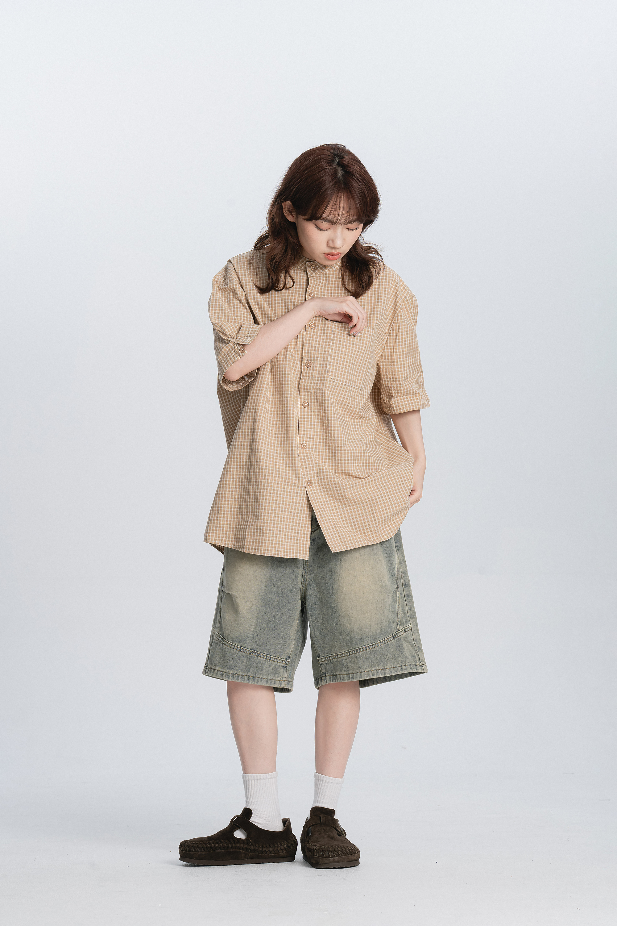 Fresh Start｜日系可拆領小格短襯 3色