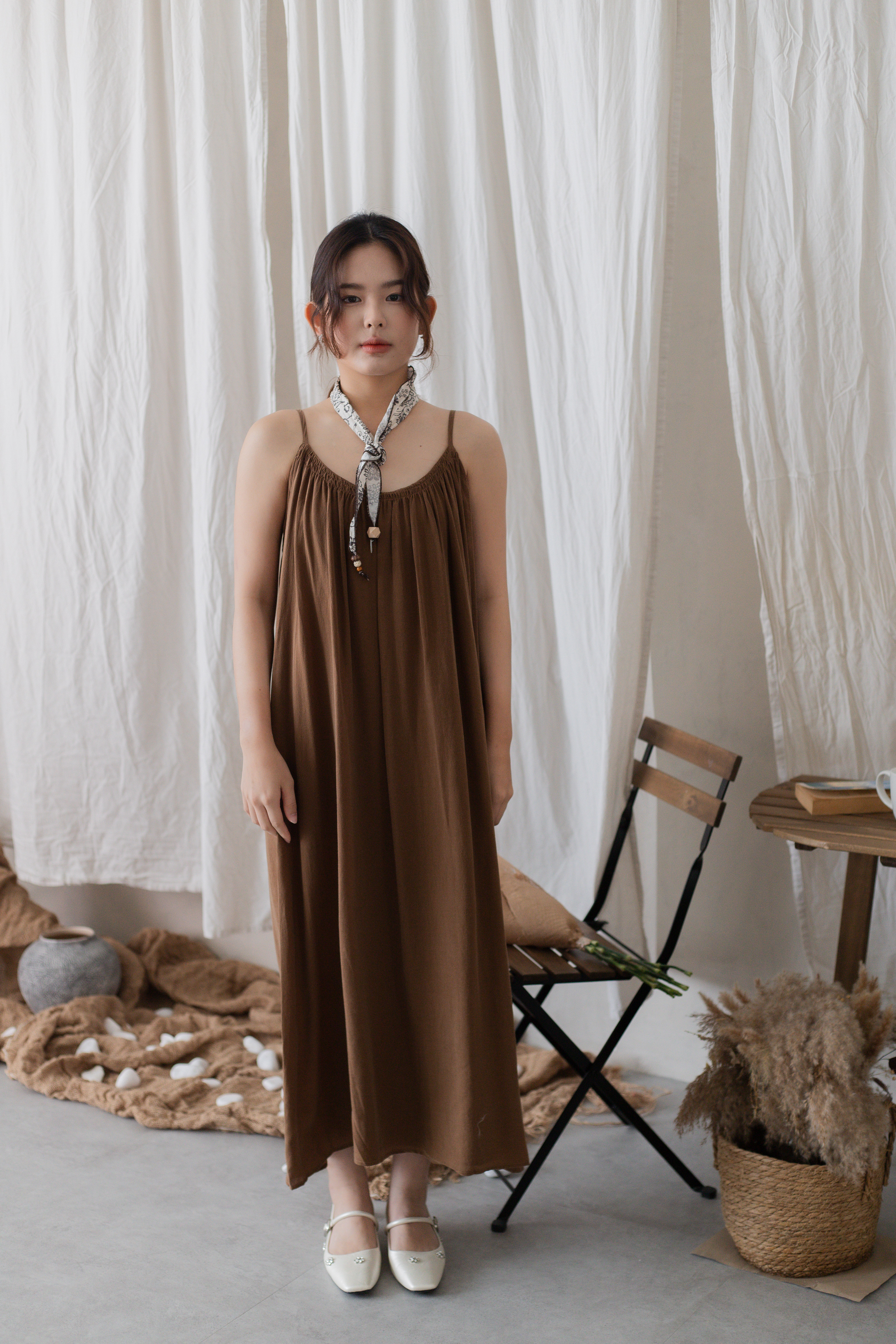 Billie Shirred Dress Camel -2716DLCAM