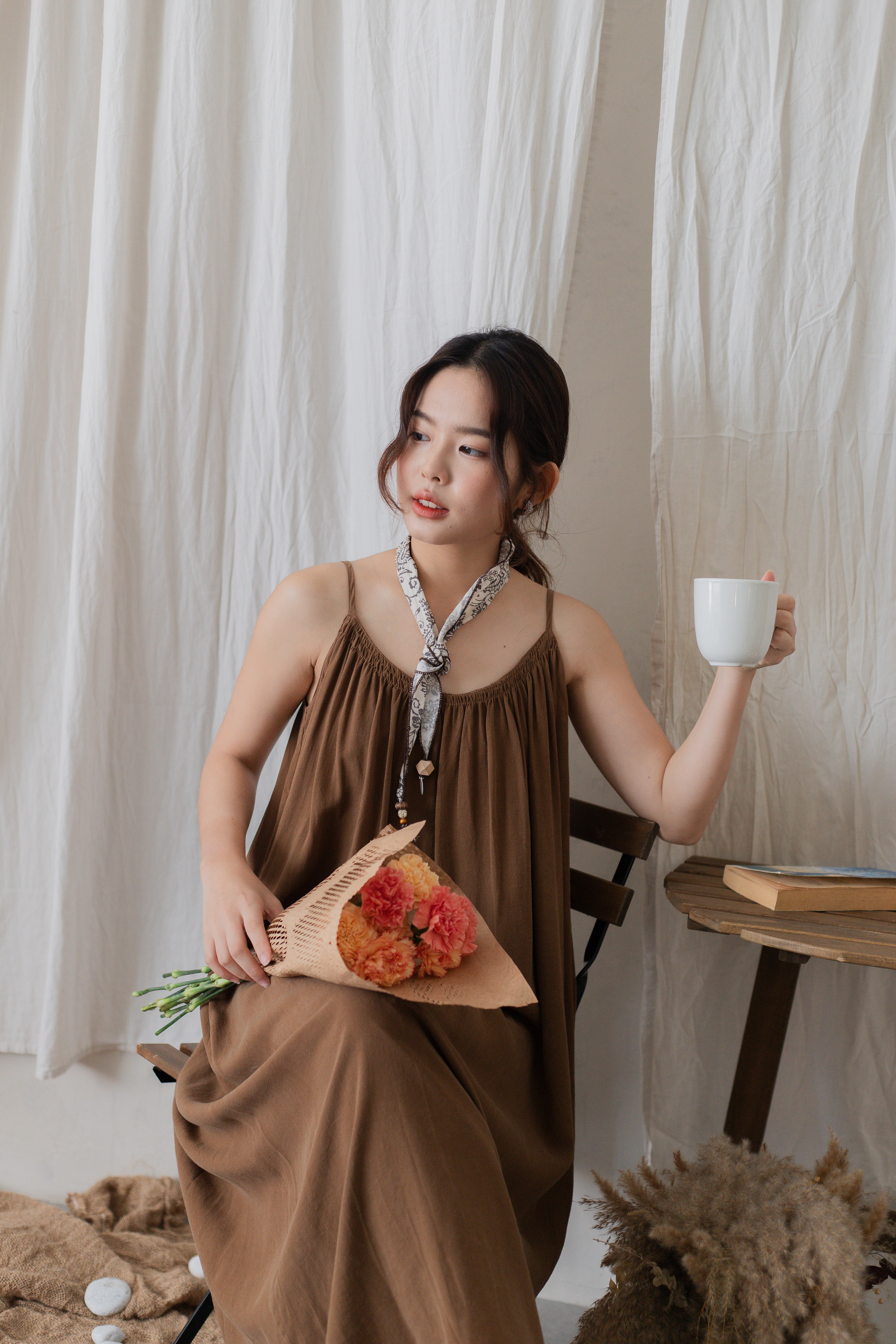 Billie Shirred Dress Camel -2716DLCAM