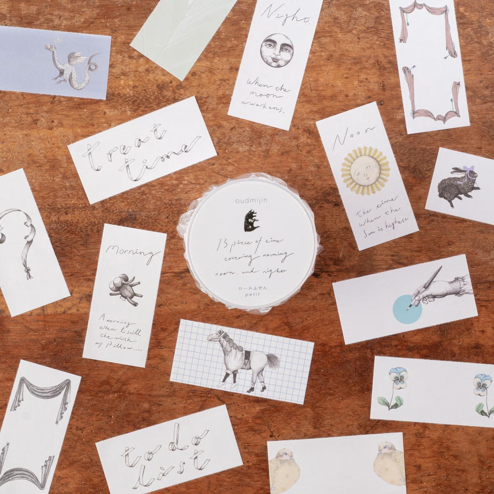 長型 捲式便利貼 | oudmijin「15pieces of time」/ 手紙社 / JAPAN