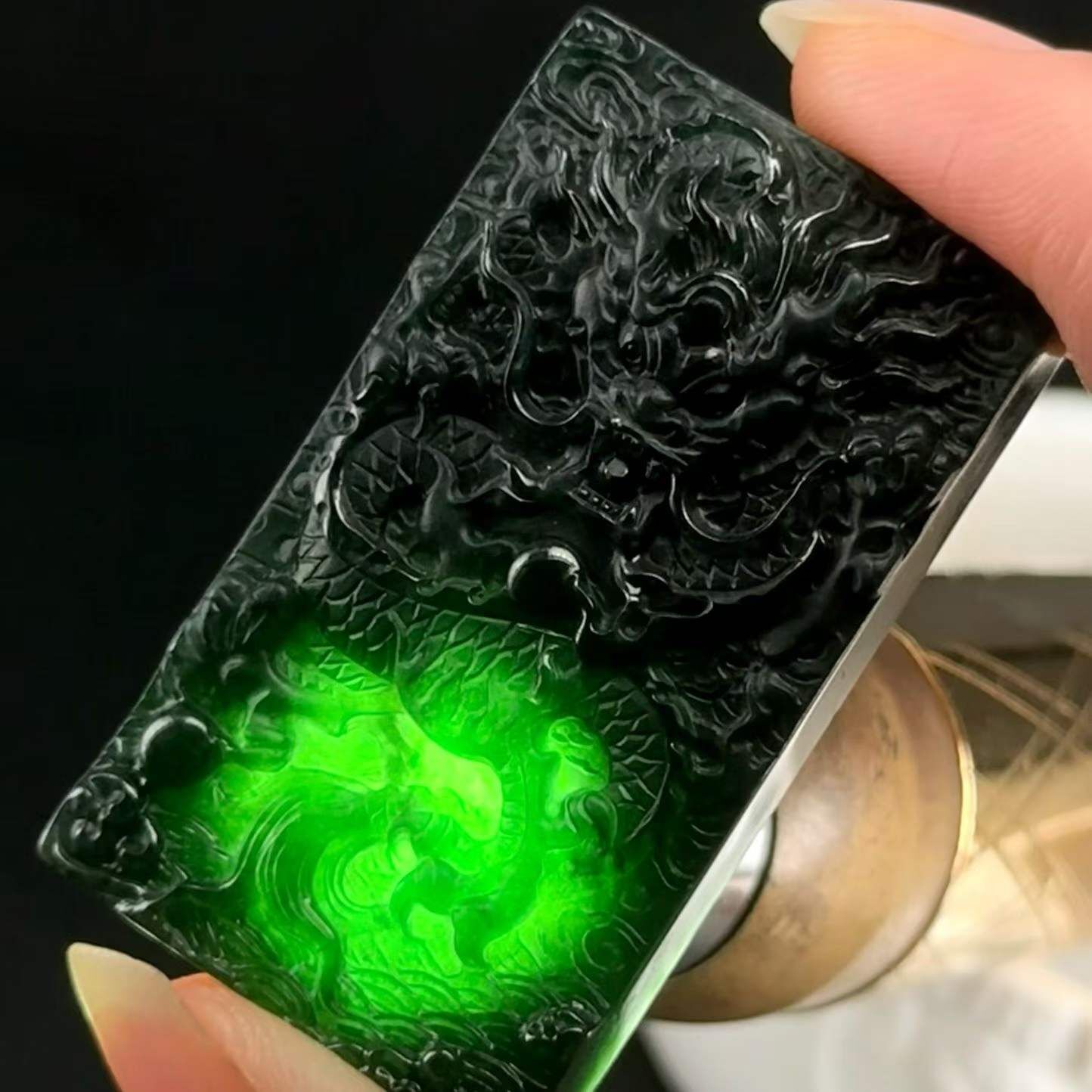 417335 翡翠墨翠龍牌