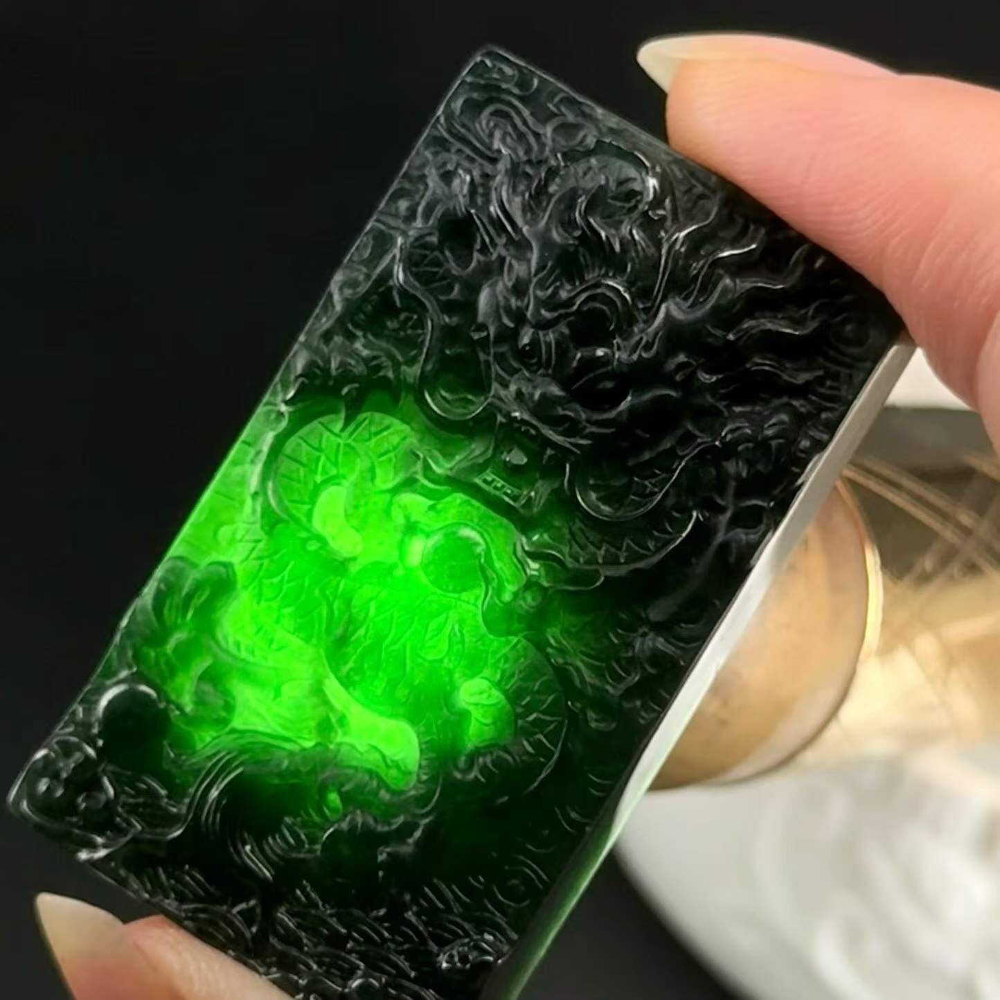 417335 翡翠墨翠龍牌