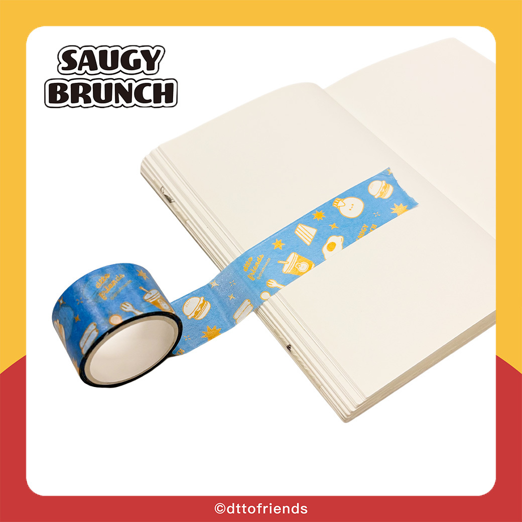 dtto friends-saugy brunch系列-紙膠帶-亂花-藍