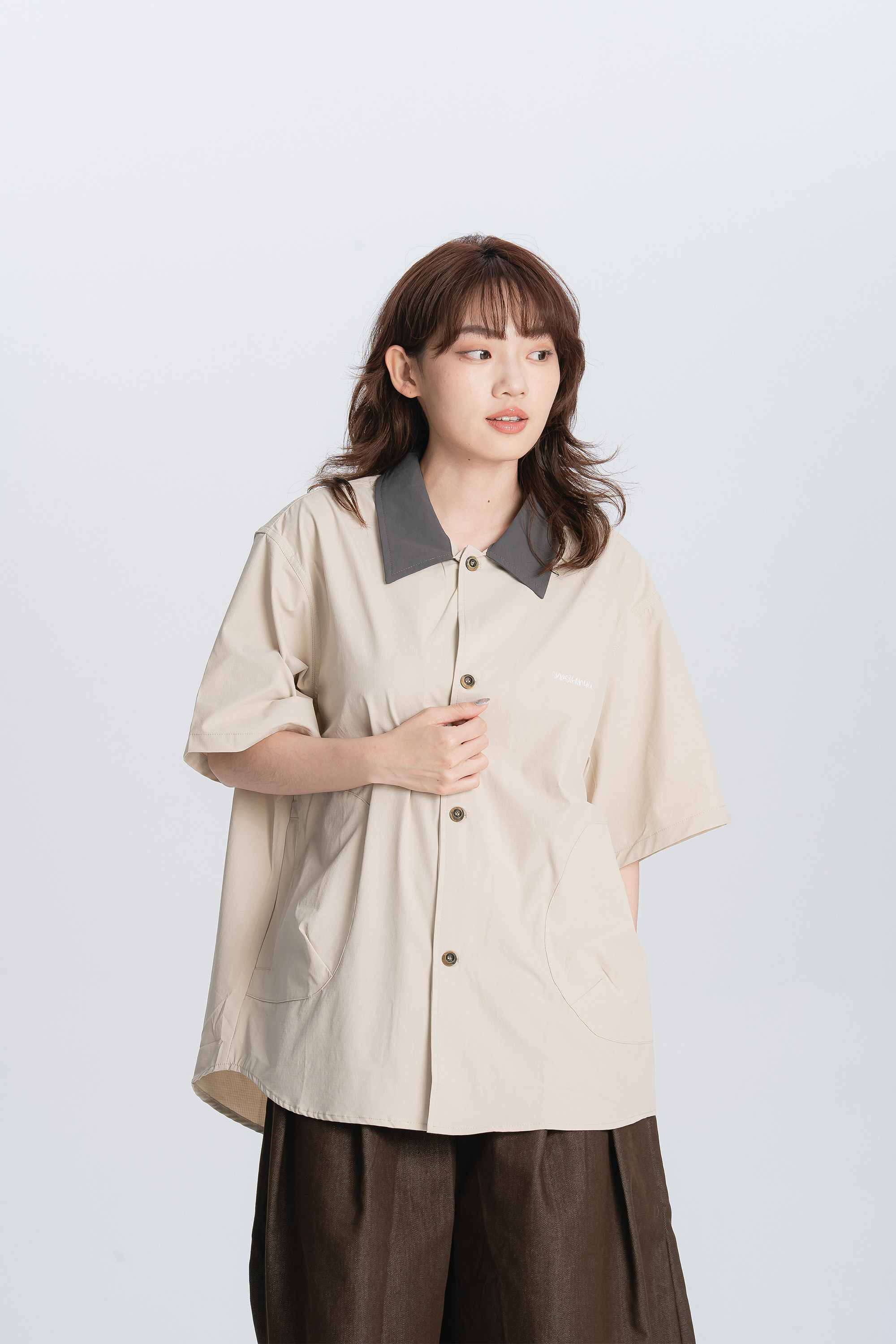 Fresh Start｜撞色領口袋短襯 2色